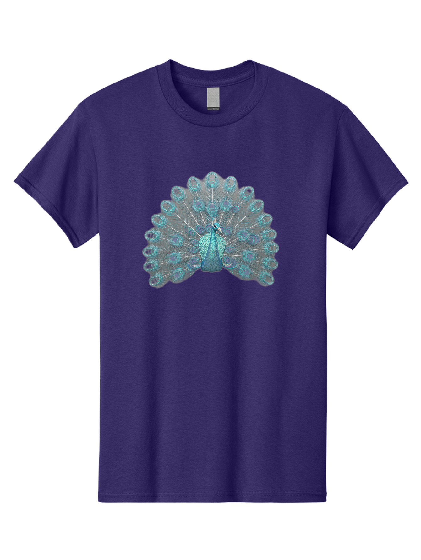 Peacock-8 Men'S Graphic Tee, 100% Cotton, Comfortable Casual Summer Wear, Machine Washable, Blue Peacock, Bird'S Plumage, Feathered Friend, Exotic Bird, Vibrant Colors, Eye-Catching Pattern, Wildlife Photography, Blue Feathers Bab102