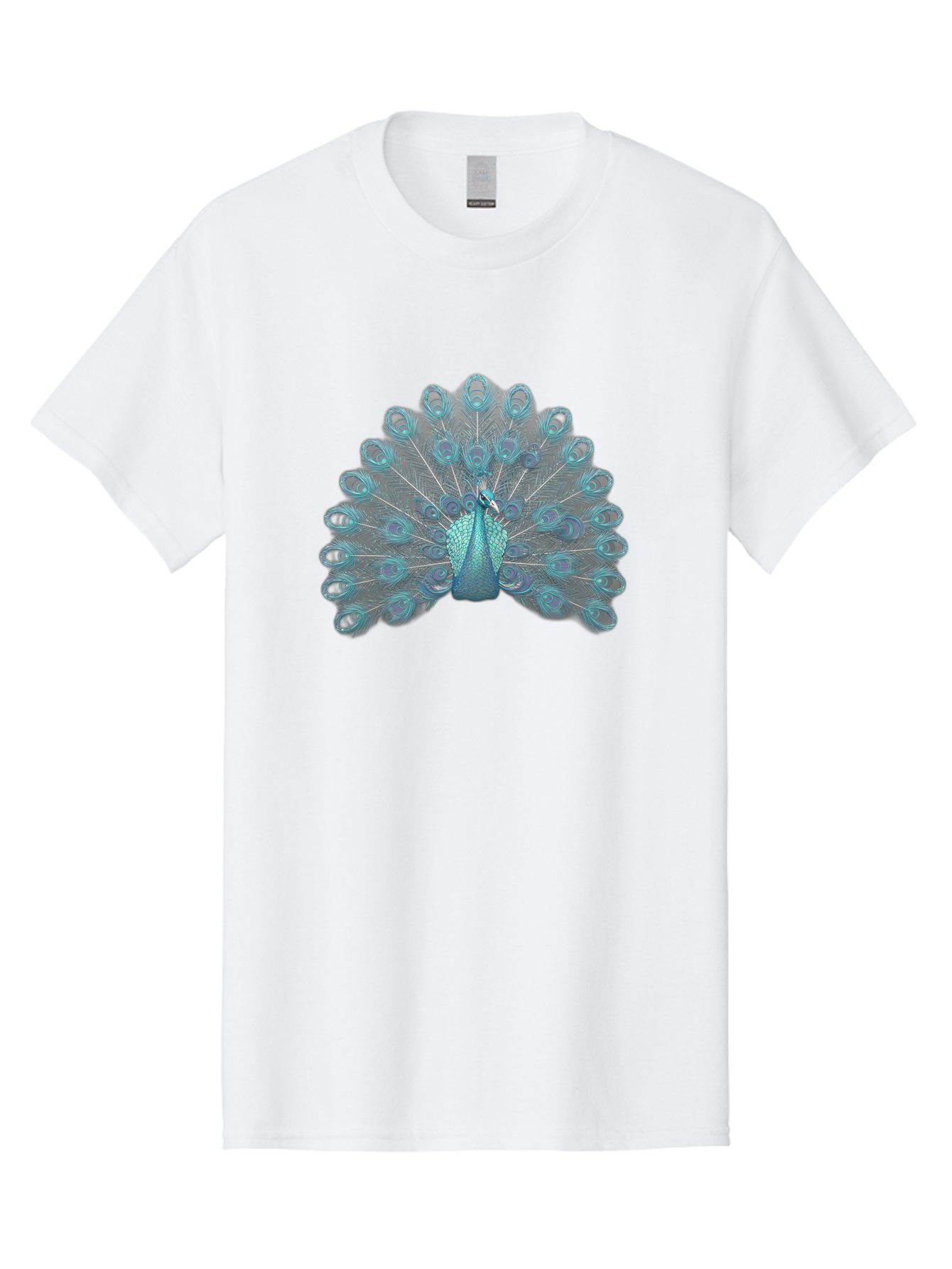 Peacock-8 Men'S Graphic Tee, 100% Cotton, Comfortable Casual Summer Wear, Machine Washable, Blue Peacock, Bird'S Plumage, Feathered Friend, Exotic Bird, Vibrant Colors, Eye-Catching Pattern, Wildlife Photography, Blue Feathers Bab102