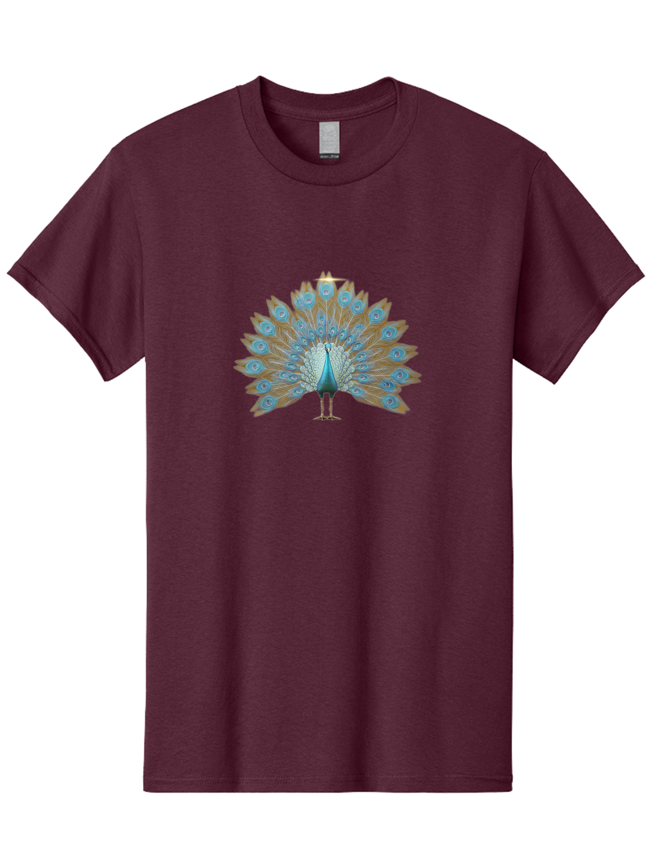 Peacock-9 Men'S Graphic Tee, 100% Cotton, Comfortable Casual Summer Wear, Machine Washable, Peacock Display, Vibrant Blue Feathers, Eye-Catching Plumage, Majestic Bird, Nature'S Beauty, Stunning Colors, Ornate Tail Feathers, Bird Of Paradise Bab103