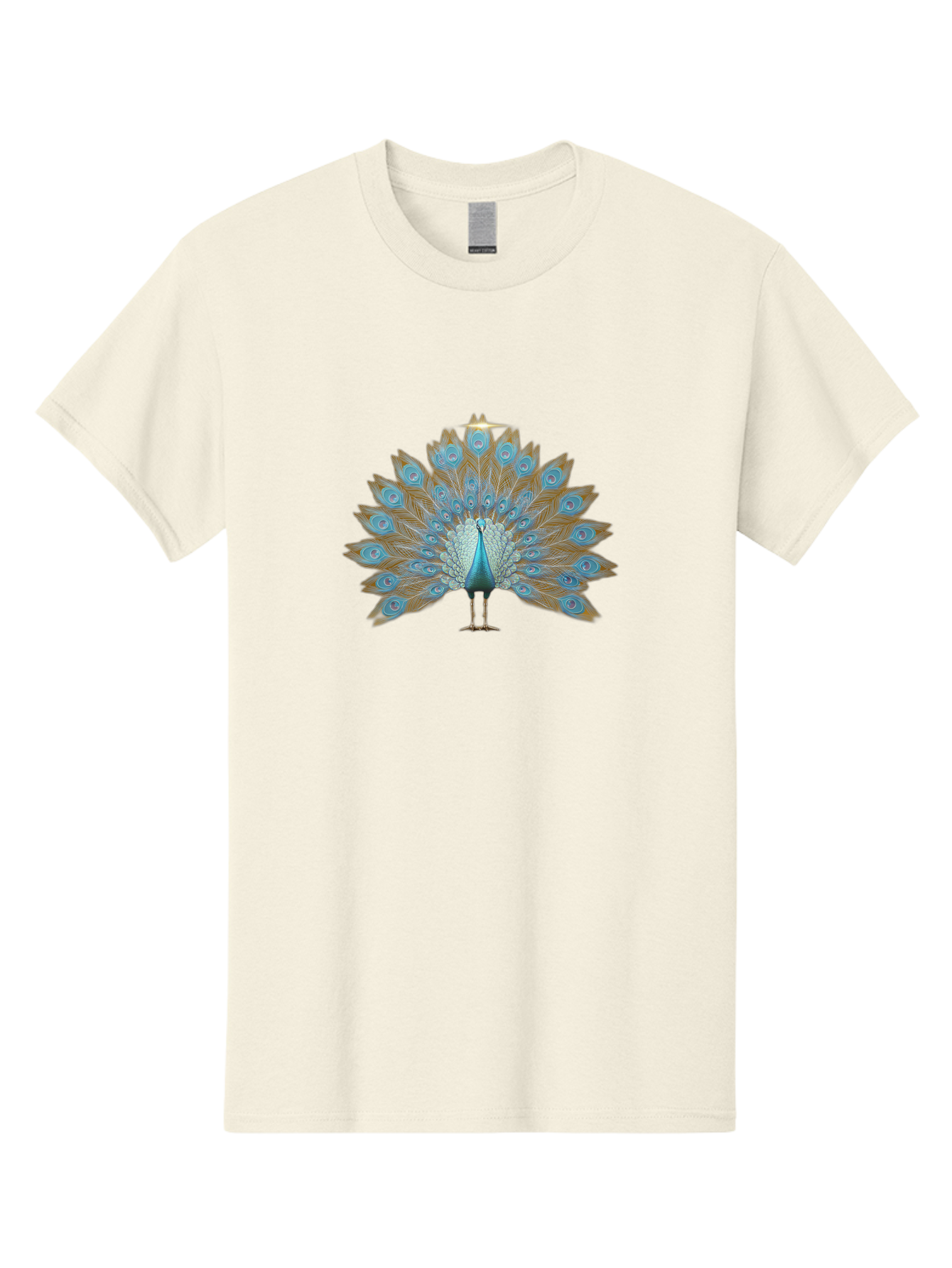 Peacock-9 Men'S Graphic Tee, 100% Cotton, Comfortable Casual Summer Wear, Machine Washable, Peacock Display, Vibrant Blue Feathers, Eye-Catching Plumage, Majestic Bird, Nature'S Beauty, Stunning Colors, Ornate Tail Feathers, Bird Of Paradise Bab103