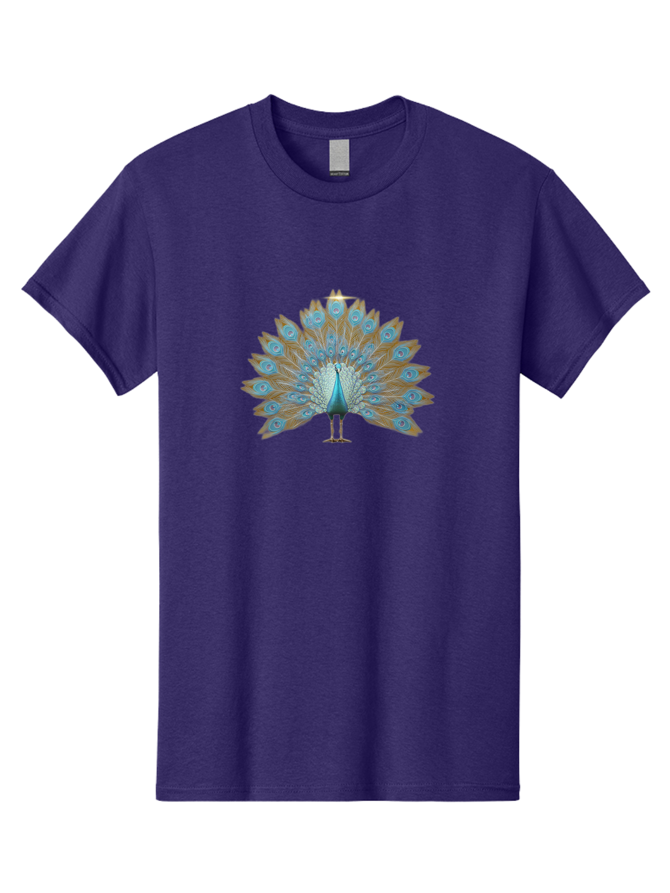 Peacock-9 Men'S Graphic Tee, 100% Cotton, Comfortable Casual Summer Wear, Machine Washable, Peacock Display, Vibrant Blue Feathers, Eye-Catching Plumage, Majestic Bird, Nature'S Beauty, Stunning Colors, Ornate Tail Feathers, Bird Of Paradise Bab103