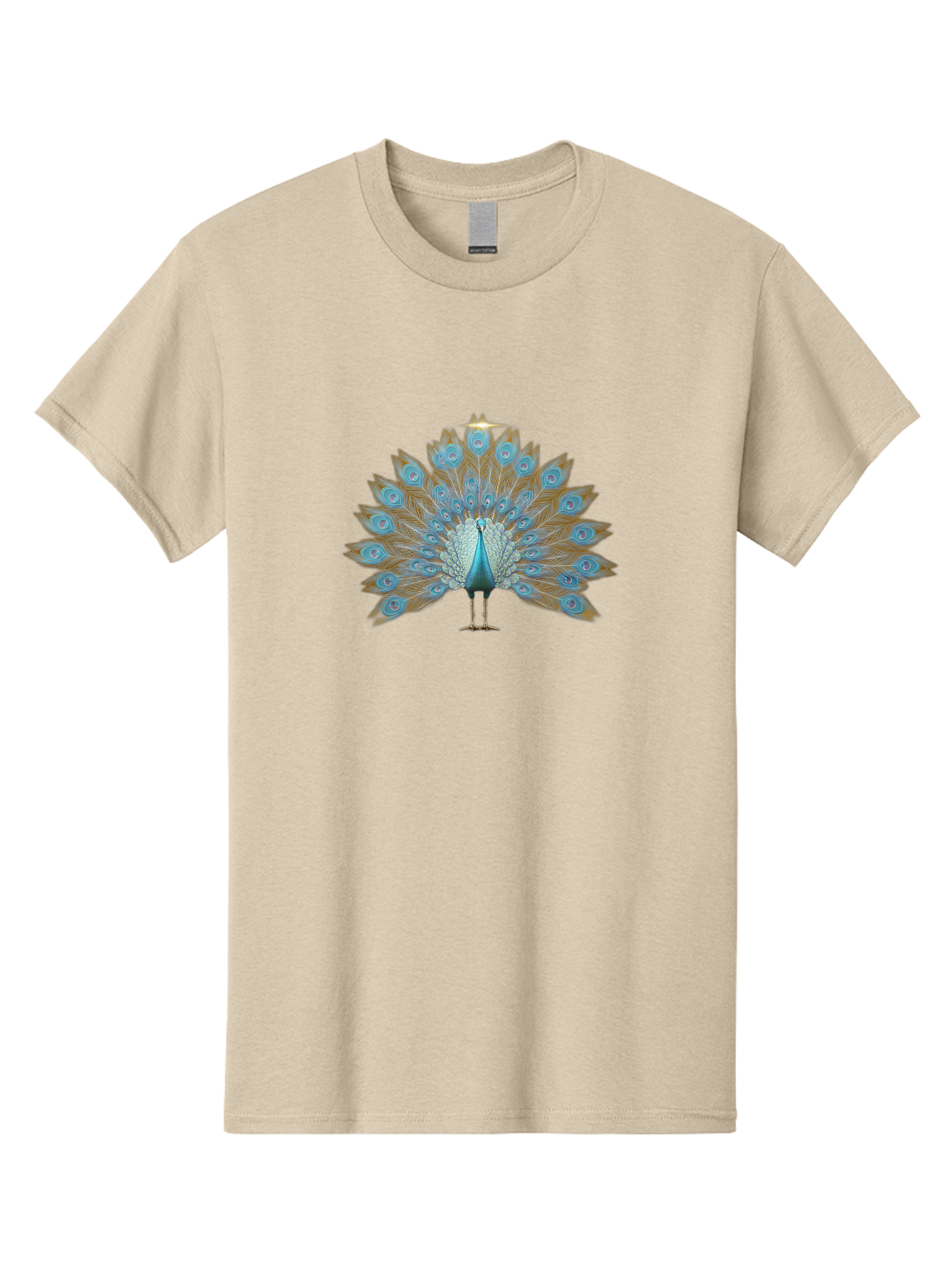 Peacock-9 Men'S Graphic Tee, 100% Cotton, Comfortable Casual Summer Wear, Machine Washable, Peacock Display, Vibrant Blue Feathers, Eye-Catching Plumage, Majestic Bird, Nature'S Beauty, Stunning Colors, Ornate Tail Feathers, Bird Of Paradise Bab103