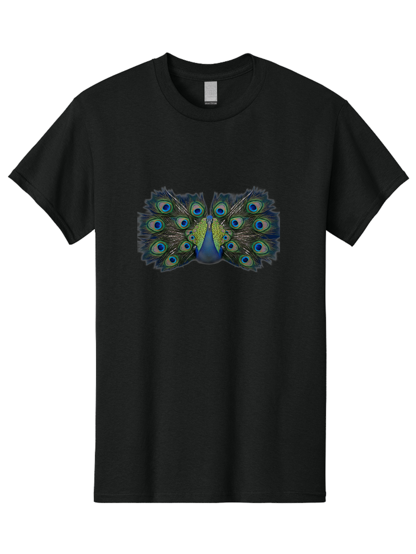 Peacock-Display Men'S Graphic Tee, 100% Cotton, Comfortable Casual Summer Wear, Machine Washable, Peacock, Vibrant Plumage, Blue And Green Feathers, Eye-Catching, Majestic Bird, Colorful Display, Intricate Patterns, Bird Of Paradise, Bab106