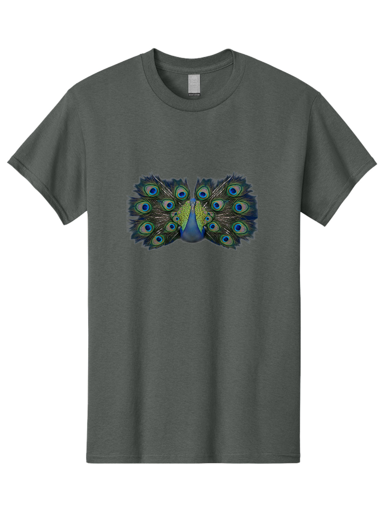 Peacock-Display Men'S Graphic Tee, 100% Cotton, Comfortable Casual Summer Wear, Machine Washable, Peacock, Vibrant Plumage, Blue And Green Feathers, Eye-Catching, Majestic Bird, Colorful Display, Intricate Patterns, Bird Of Paradise, Bab106