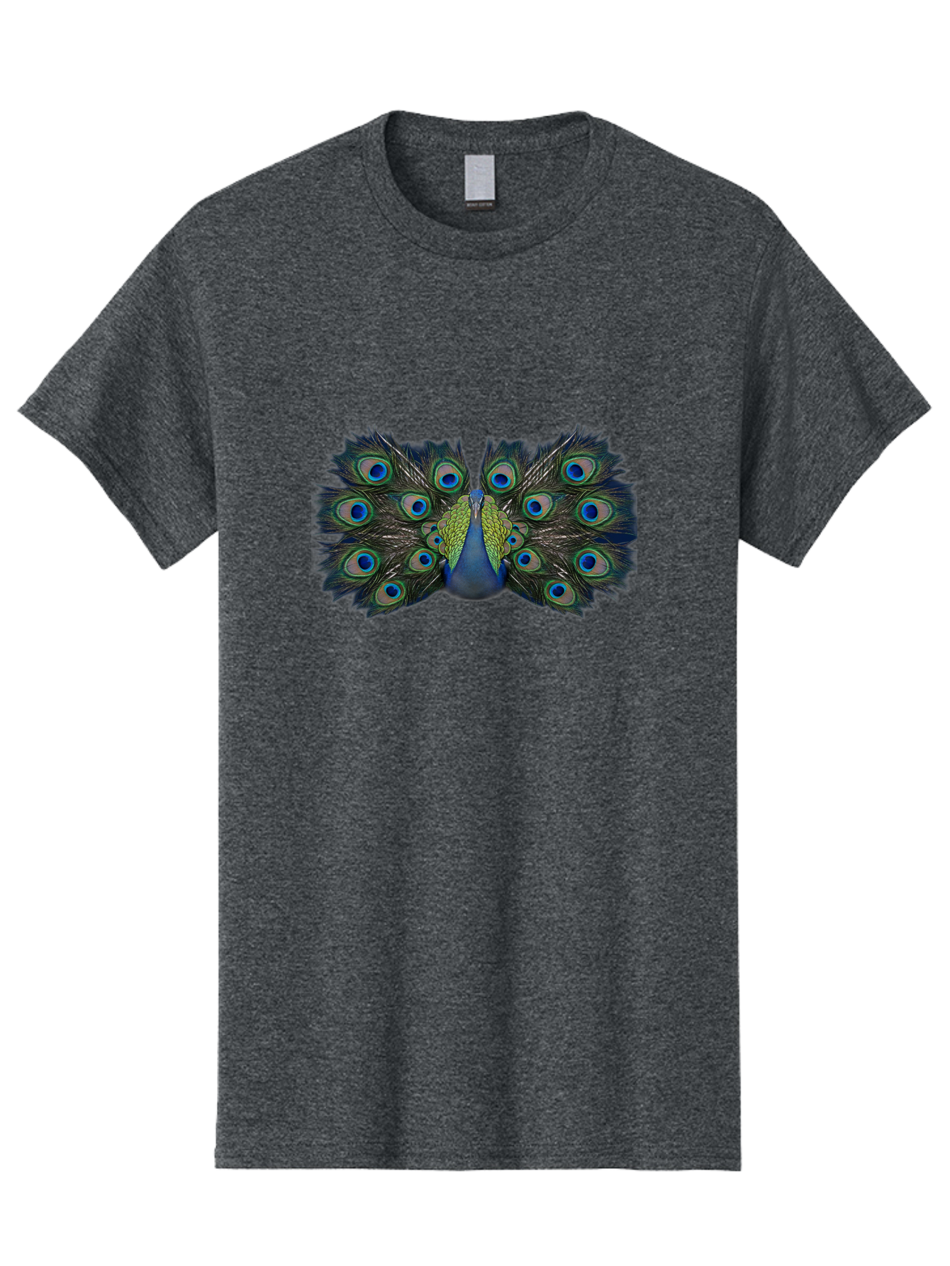 Peacock-Display Men'S Graphic Tee, 100% Cotton, Comfortable Casual Summer Wear, Machine Washable, Peacock, Vibrant Plumage, Blue And Green Feathers, Eye-Catching, Majestic Bird, Colorful Display, Intricate Patterns, Bird Of Paradise, Bab106