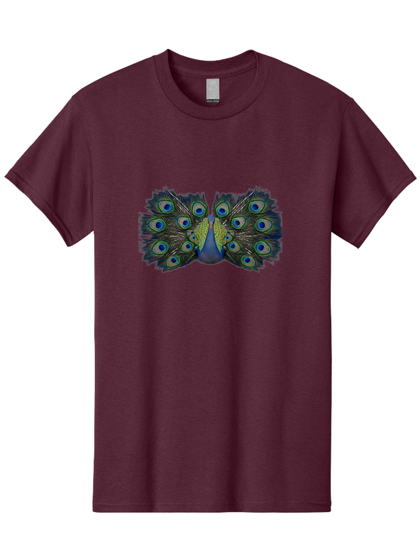 Peacock-Display Men'S Graphic Tee, 100% Cotton, Comfortable Casual Summer Wear, Machine Washable, Peacock, Vibrant Plumage, Blue And Green Feathers, Eye-Catching, Majestic Bird, Colorful Display, Intricate Patterns, Bird Of Paradise, Bab106
