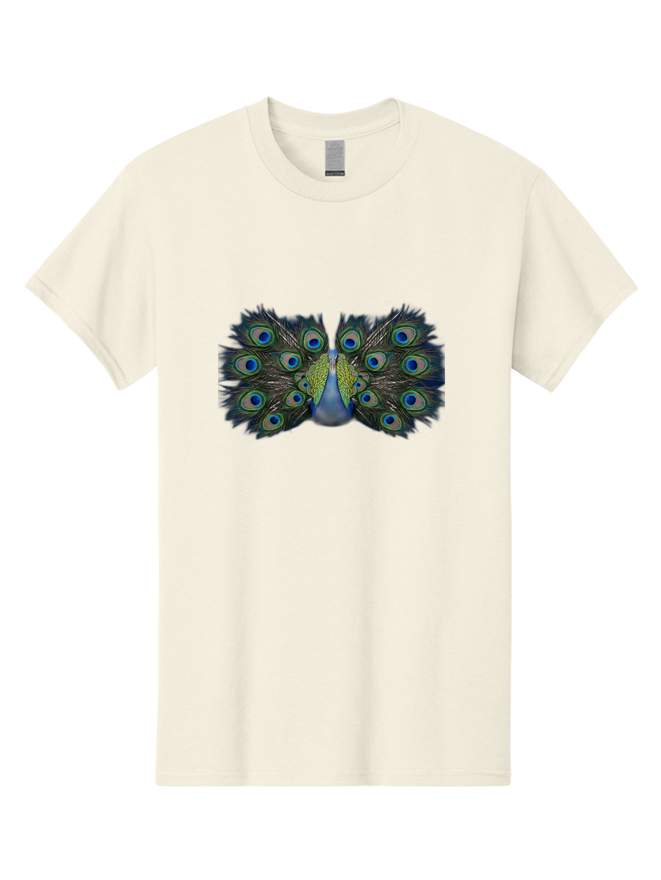 Peacock-Display Men'S Graphic Tee, 100% Cotton, Comfortable Casual Summer Wear, Machine Washable, Peacock, Vibrant Plumage, Blue And Green Feathers, Eye-Catching, Majestic Bird, Colorful Display, Intricate Patterns, Bird Of Paradise, Bab106