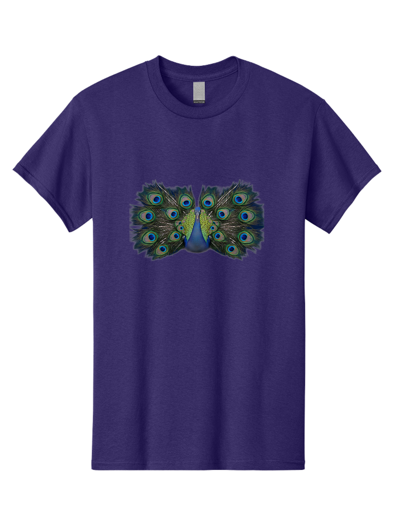 Peacock-Display Men'S Graphic Tee, 100% Cotton, Comfortable Casual Summer Wear, Machine Washable, Peacock, Vibrant Plumage, Blue And Green Feathers, Eye-Catching, Majestic Bird, Colorful Display, Intricate Patterns, Bird Of Paradise, Bab106