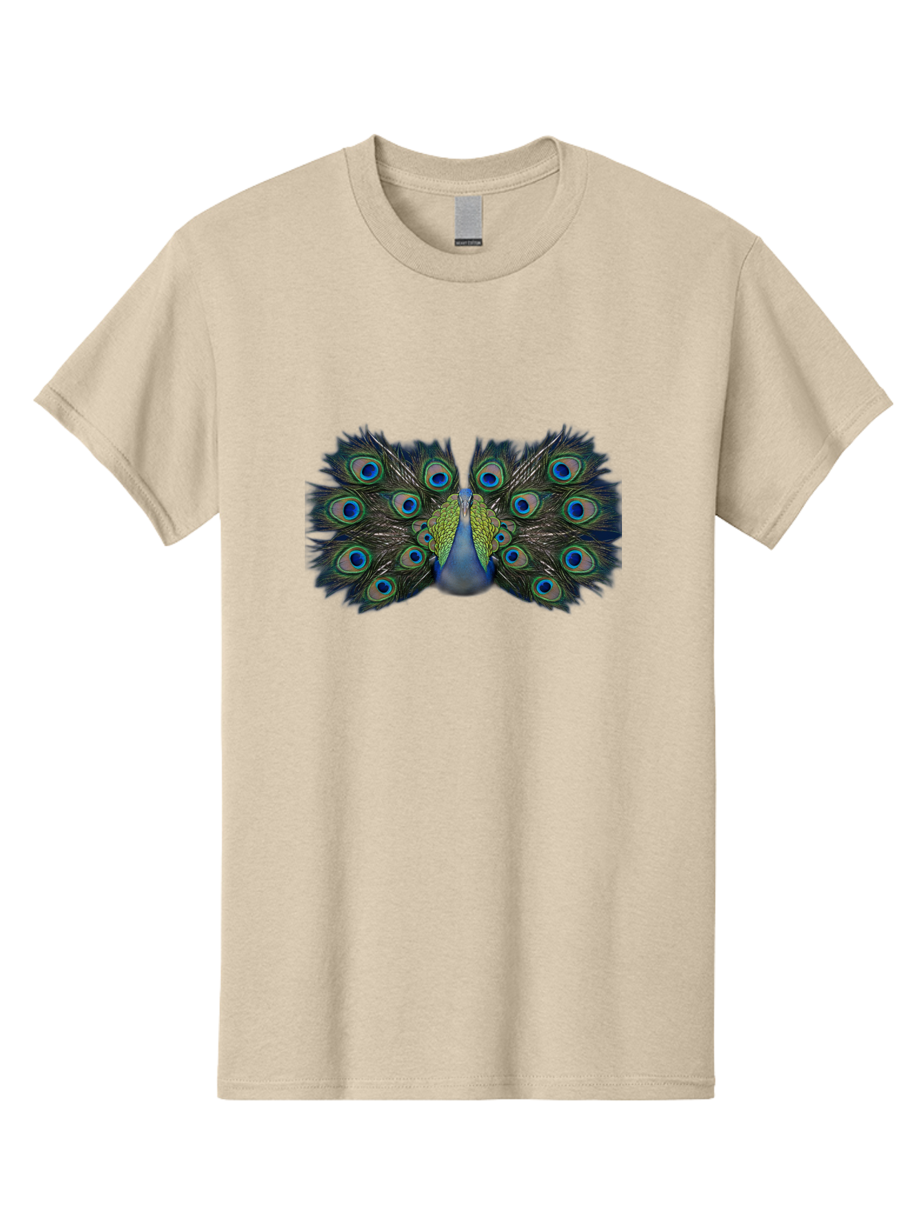 Peacock-Display Men'S Graphic Tee, 100% Cotton, Comfortable Casual Summer Wear, Machine Washable, Peacock, Vibrant Plumage, Blue And Green Feathers, Eye-Catching, Majestic Bird, Colorful Display, Intricate Patterns, Bird Of Paradise, Bab106