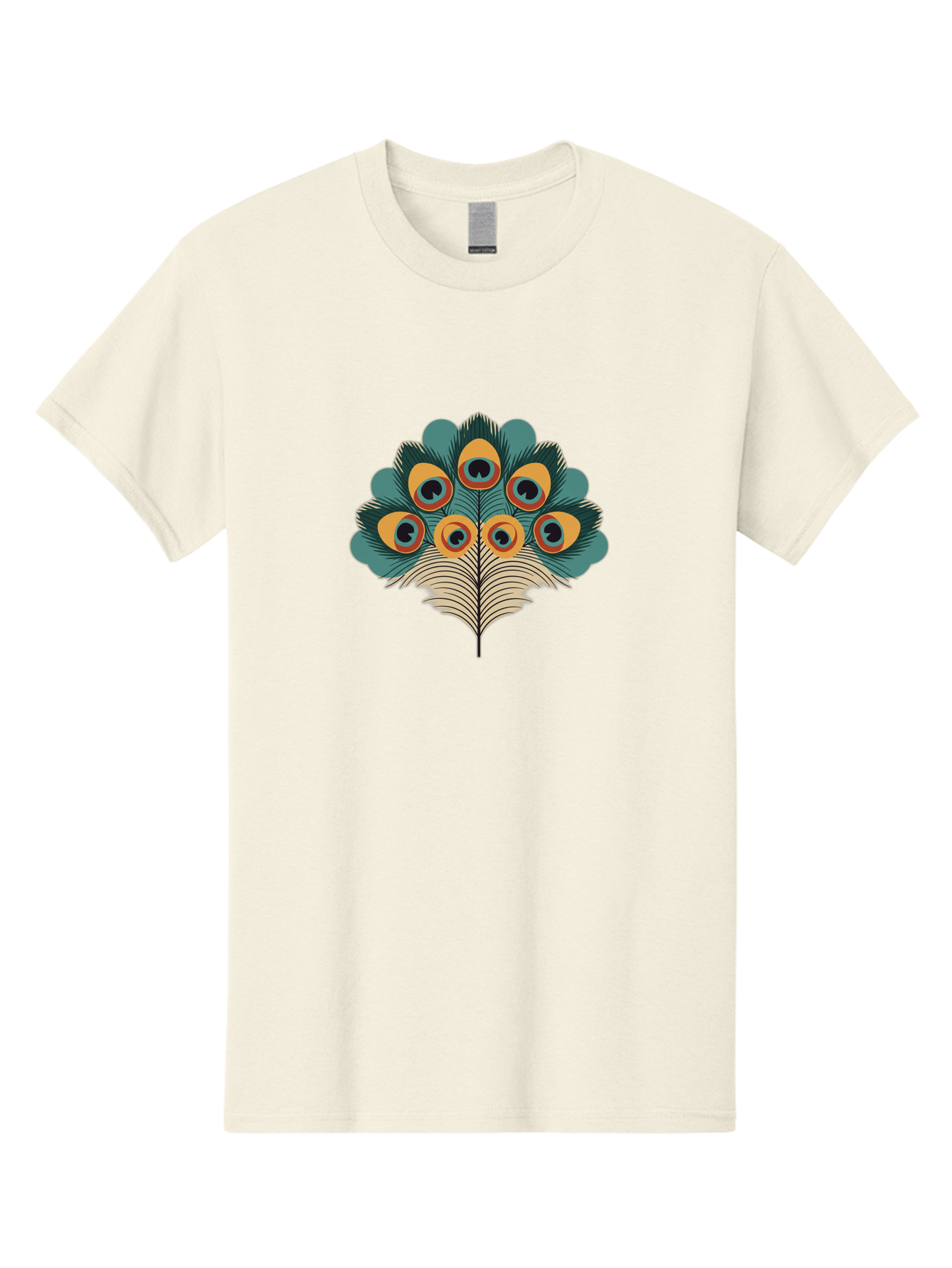 Peacock-Feather-2 Men'S Graphic Tee, 100% Cotton, Comfortable Casual Summer Wear, Machine Washable, Peacock Feather, Colorful Plumage, Vibrant Colors, Eye-Catching Design, Ornate Patterns, Exotic Beauty, Symbolic Imagery, Decorative Art Bab110
