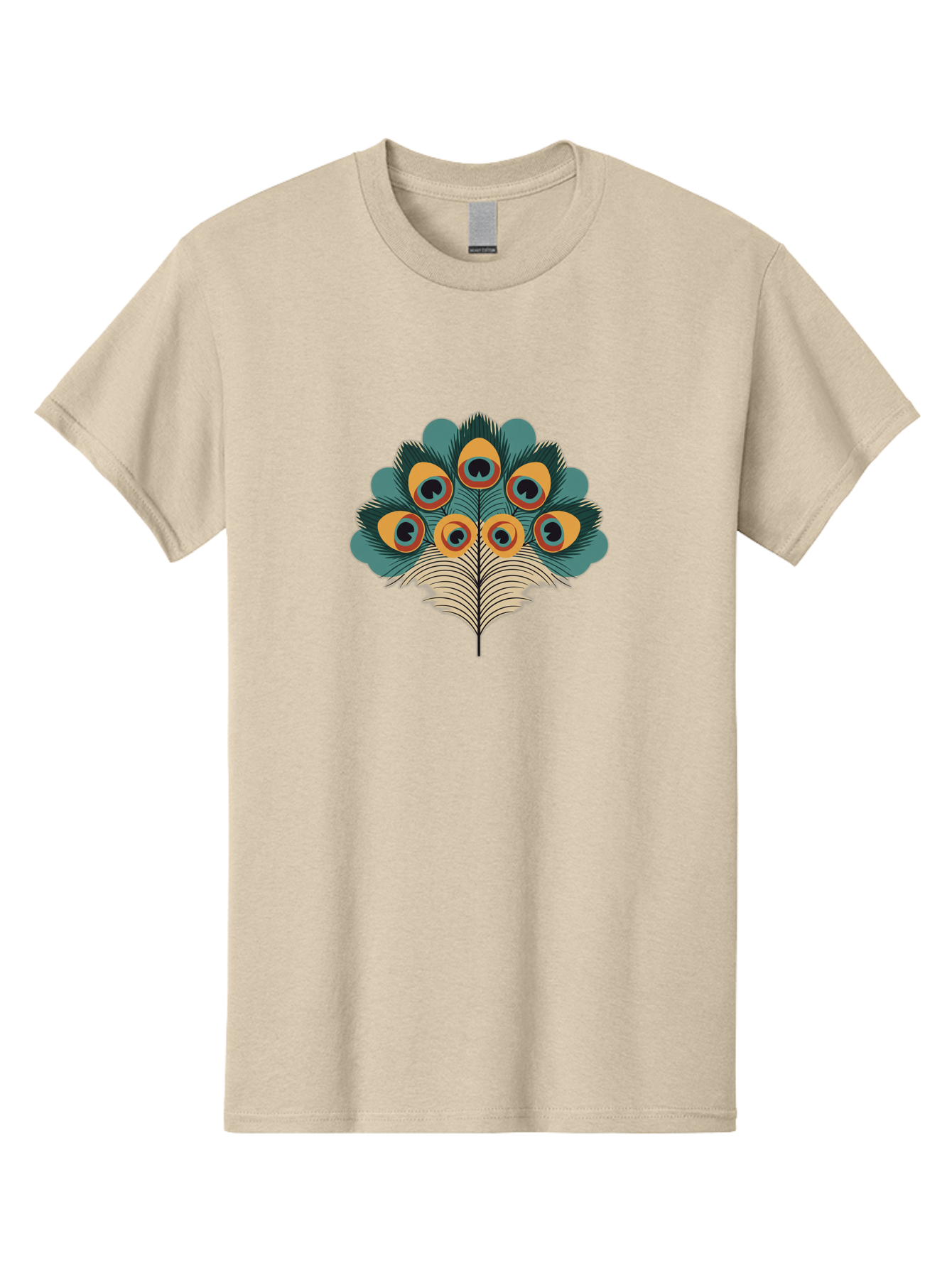 Peacock-Feather-2 Men'S Graphic Tee, 100% Cotton, Comfortable Casual Summer Wear, Machine Washable, Peacock Feather, Colorful Plumage, Vibrant Colors, Eye-Catching Design, Ornate Patterns, Exotic Beauty, Symbolic Imagery, Decorative Art Bab110