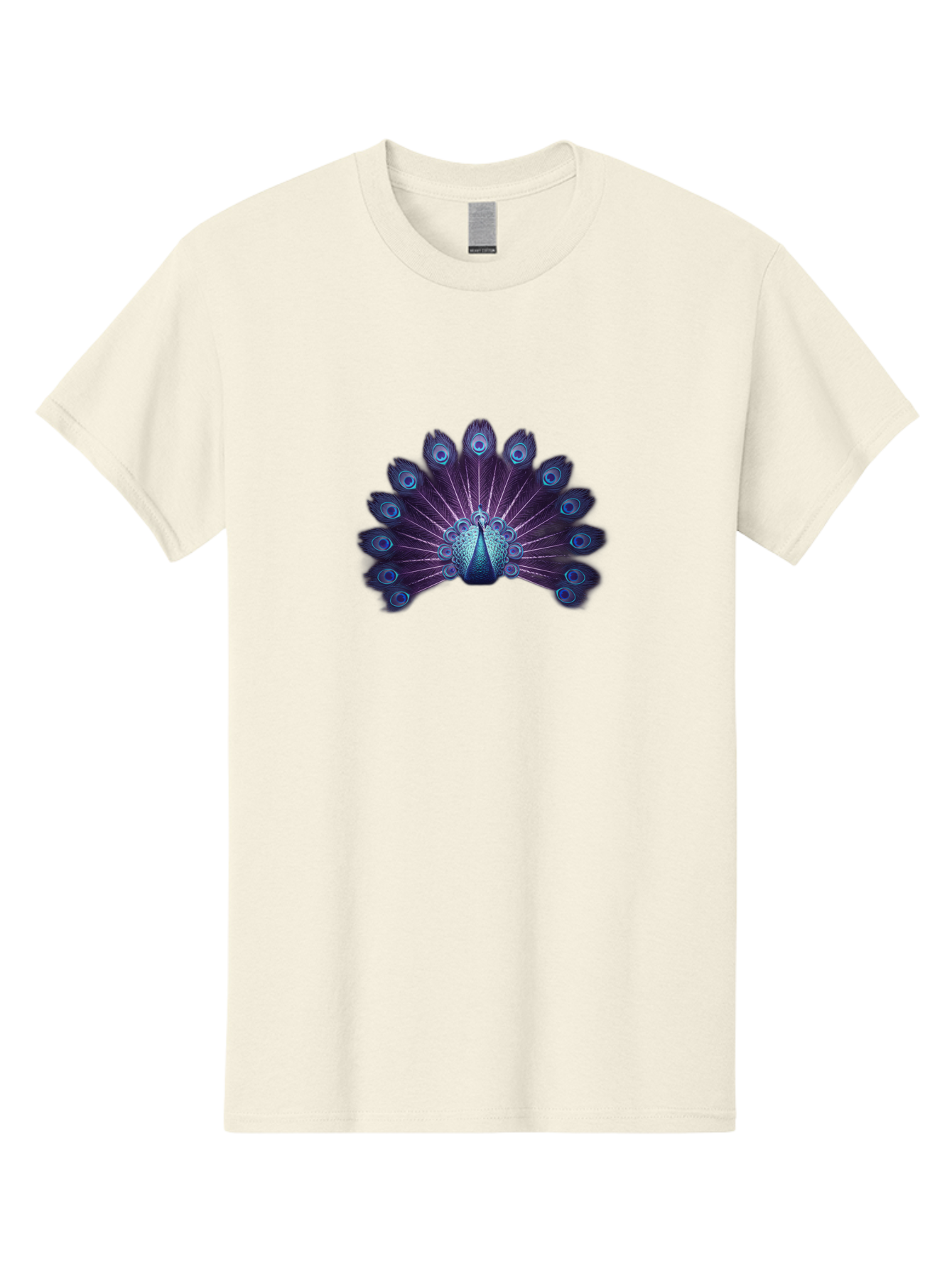 Peacock-Feather-5 Men'S Graphic Tee, 100% Cotton, Comfortable Casual Summer Wear, Machine Washable, Peacock, Tail Feathers, Vibrant Colors, Blue And Purple Hues, Eye-Catching Display, Natural Beauty, Majestic Plumage, Intricate Patterns, Bab113