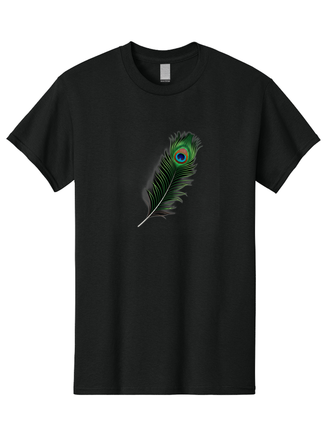 Peacock-Feather Men'S Graphic Tee, 100% Cotton, Comfortable Casual Summer Wear, Machine Washable, Peacock Feather, Bird Feather, Colorful Plumage, Vibrant Colors, Intricate Patterns, Natural Beauty, Symbolic Meaning, Ornamental Decoration, Bab119