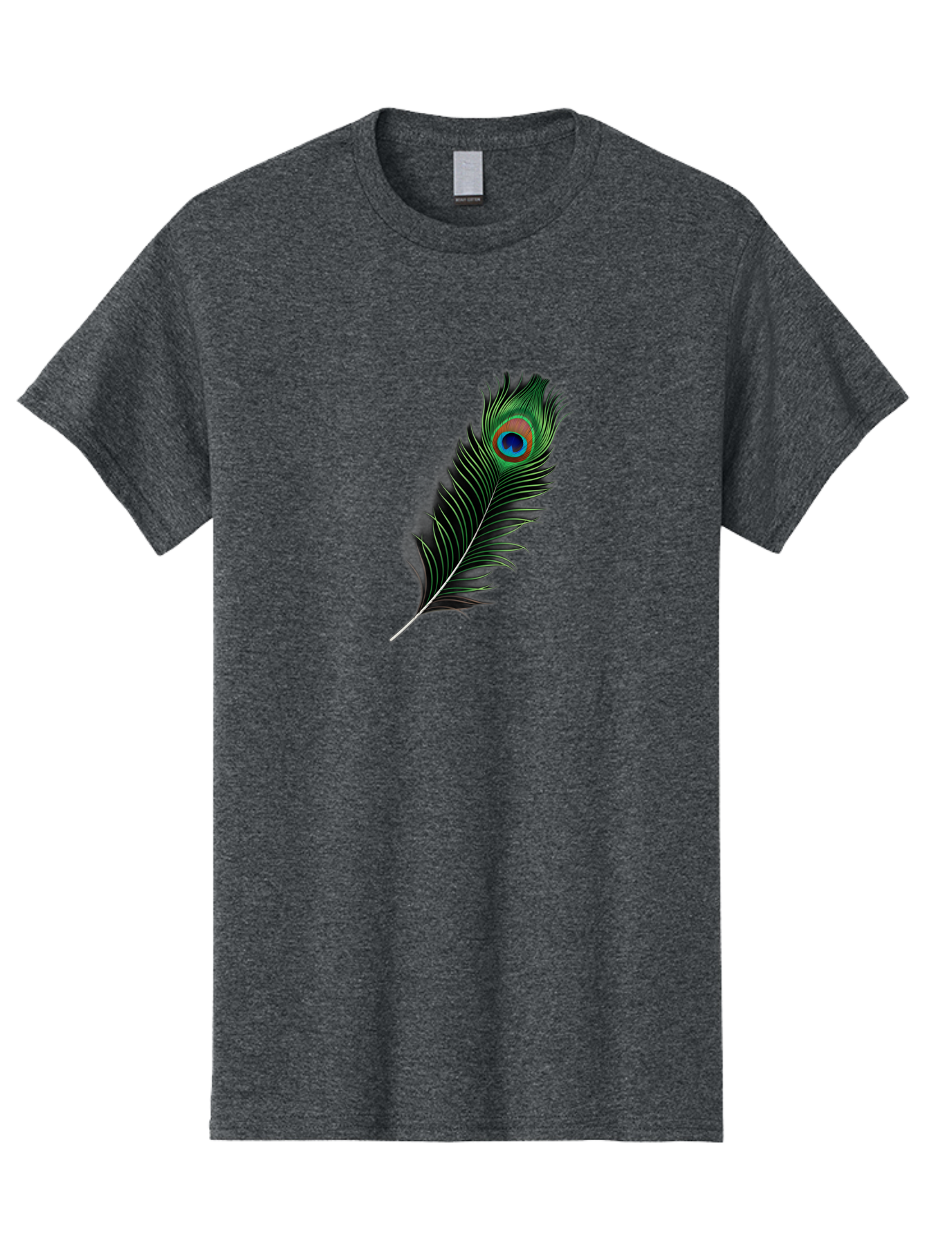 Peacock-Feather Men'S Graphic Tee, 100% Cotton, Comfortable Casual Summer Wear, Machine Washable, Peacock Feather, Bird Feather, Colorful Plumage, Vibrant Colors, Intricate Patterns, Natural Beauty, Symbolic Meaning, Ornamental Decoration, Bab119