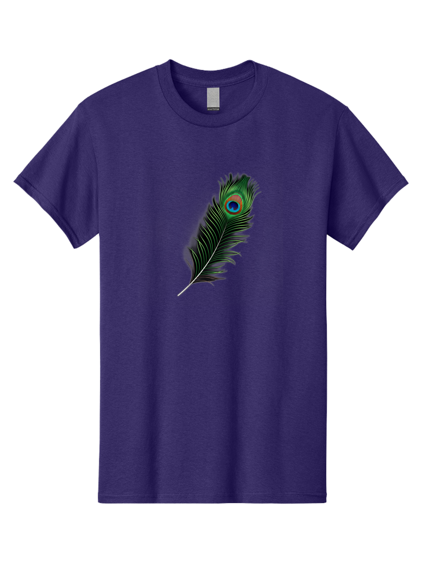 Peacock-Feather Men'S Graphic Tee, 100% Cotton, Comfortable Casual Summer Wear, Machine Washable, Peacock Feather, Bird Feather, Colorful Plumage, Vibrant Colors, Intricate Patterns, Natural Beauty, Symbolic Meaning, Ornamental Decoration, Bab119