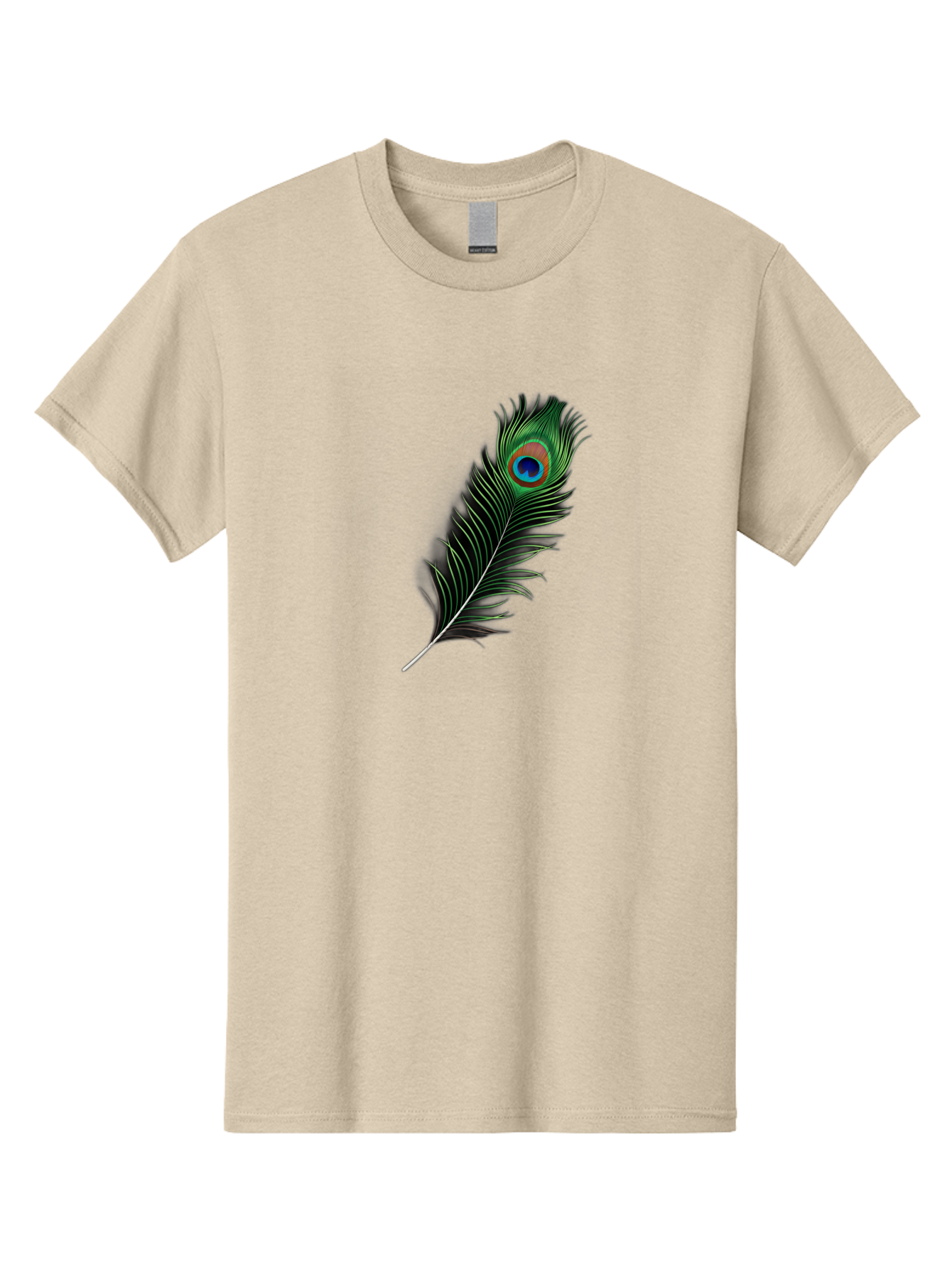 Peacock-Feather Men'S Graphic Tee, 100% Cotton, Comfortable Casual Summer Wear, Machine Washable, Peacock Feather, Bird Feather, Colorful Plumage, Vibrant Colors, Intricate Patterns, Natural Beauty, Symbolic Meaning, Ornamental Decoration, Bab119