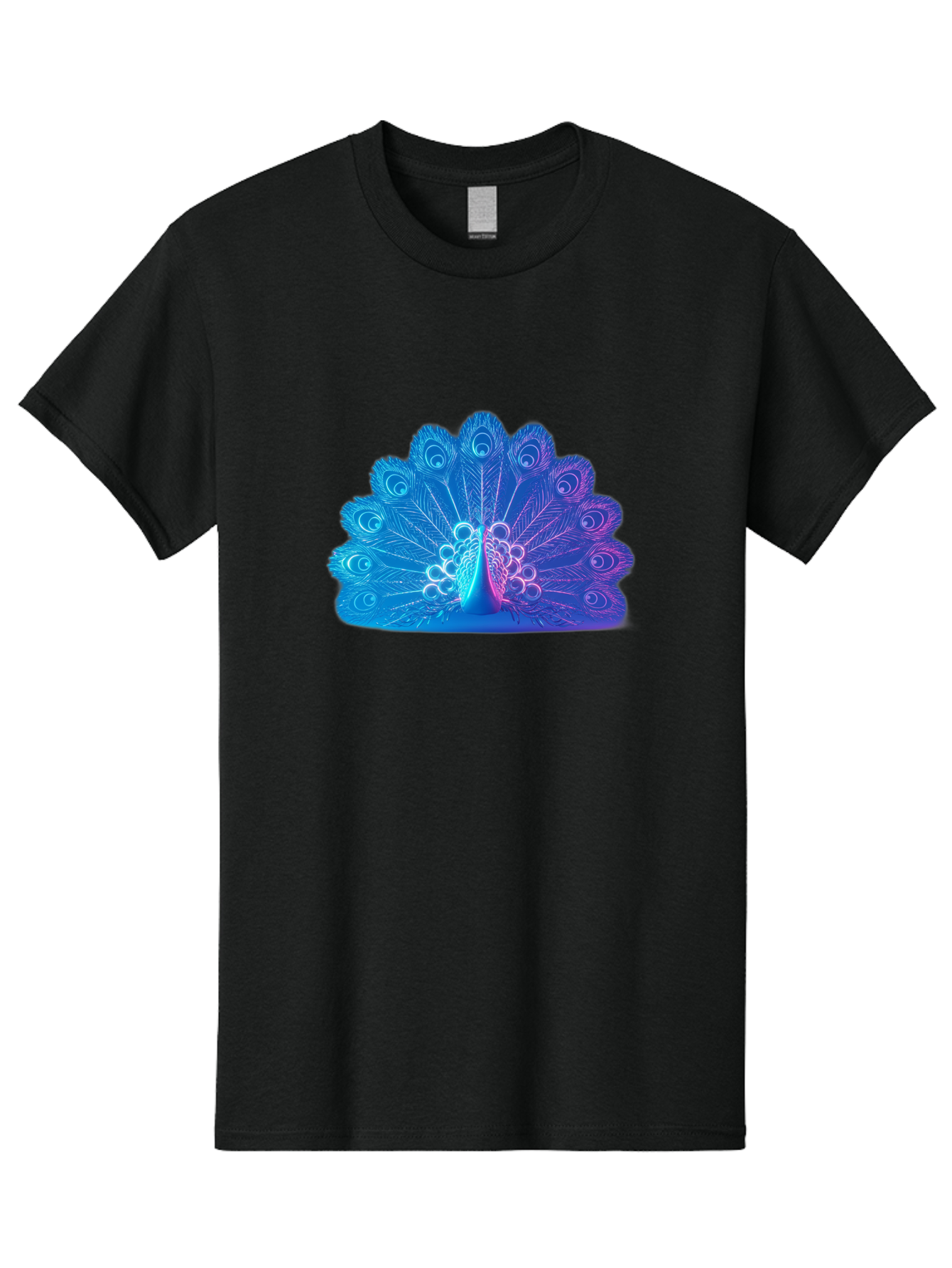 Peacock-Feathers-1 Men'S Graphic Tee, 100% Cotton, Comfortable Casual Summer Wear, Machine Washable, Peacock Feather, Vibrant Colors, Blue And Purple Hues, Intricate Details, Swirling Patterns, Majestic Display, Exotic Bird, Colorful Plumage, Bab120