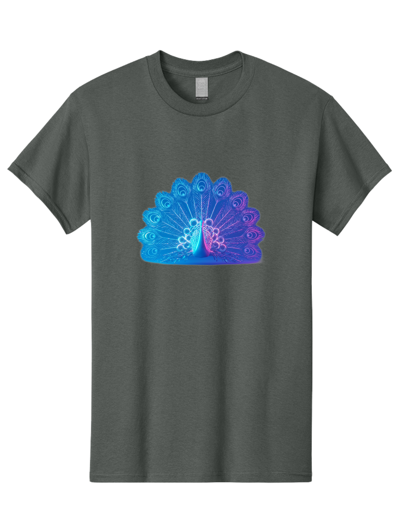 Peacock-Feathers-1 Men'S Graphic Tee, 100% Cotton, Comfortable Casual Summer Wear, Machine Washable, Peacock Feather, Vibrant Colors, Blue And Purple Hues, Intricate Details, Swirling Patterns, Majestic Display, Exotic Bird, Colorful Plumage, Bab120