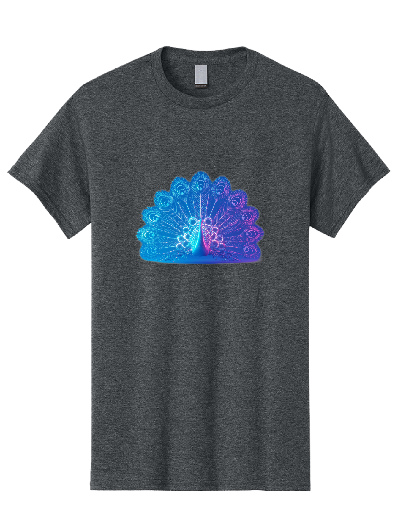 Peacock-Feathers-1 Men'S Graphic Tee, 100% Cotton, Comfortable Casual Summer Wear, Machine Washable, Peacock Feather, Vibrant Colors, Blue And Purple Hues, Intricate Details, Swirling Patterns, Majestic Display, Exotic Bird, Colorful Plumage, Bab120