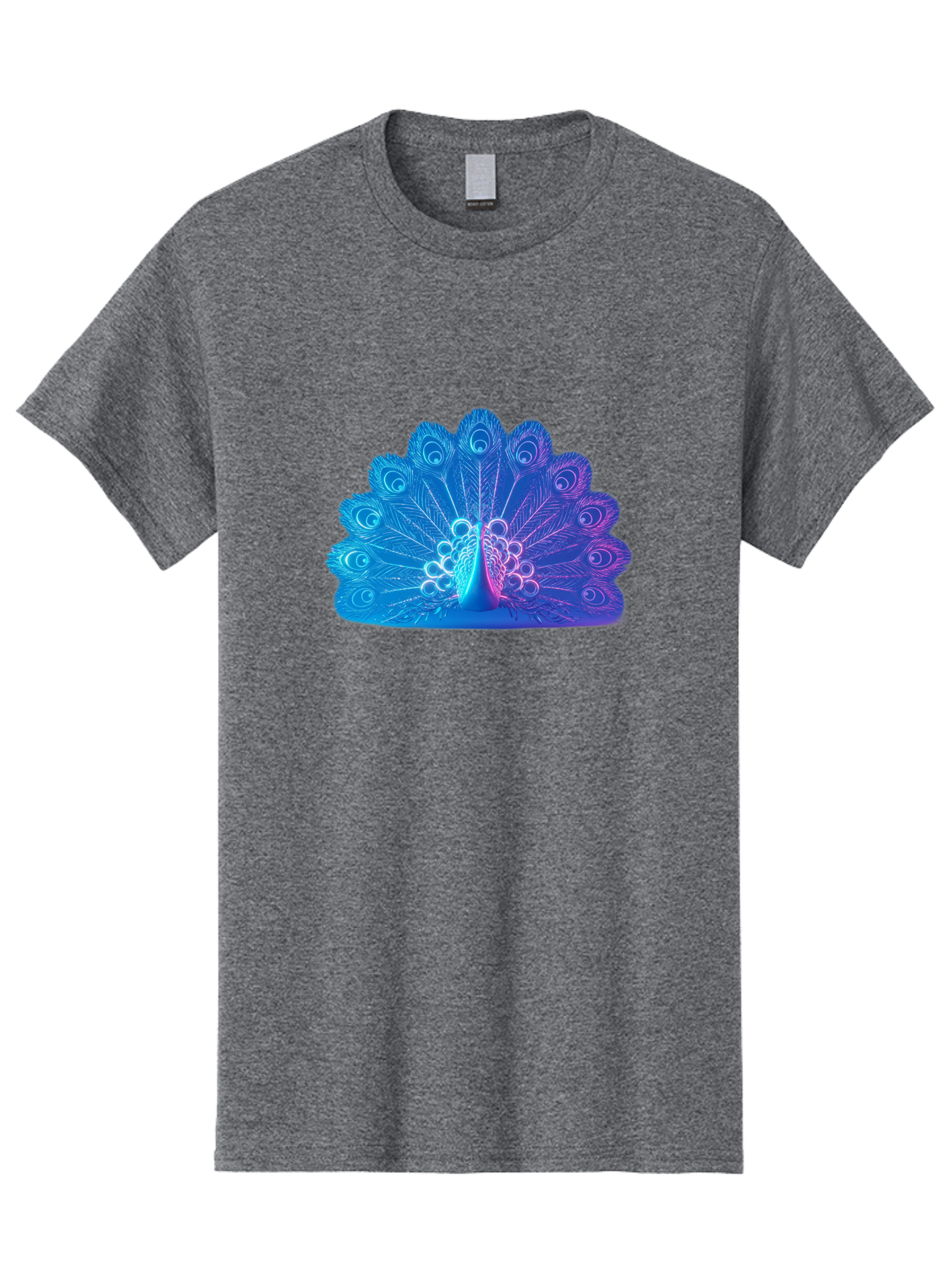 Peacock-Feathers-1 Men'S Graphic Tee, 100% Cotton, Comfortable Casual Summer Wear, Machine Washable, Peacock Feather, Vibrant Colors, Blue And Purple Hues, Intricate Details, Swirling Patterns, Majestic Display, Exotic Bird, Colorful Plumage, Bab120