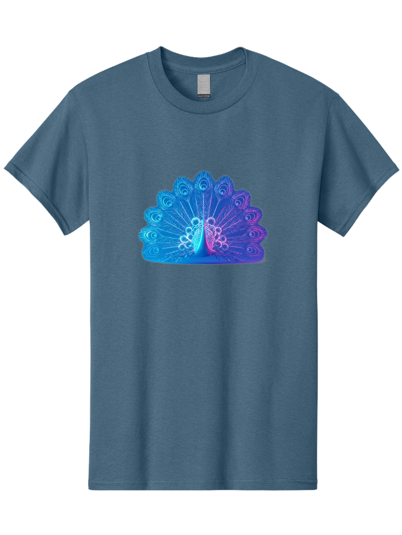 Peacock-Feathers-1 Men'S Graphic Tee, 100% Cotton, Comfortable Casual Summer Wear, Machine Washable, Peacock Feather, Vibrant Colors, Blue And Purple Hues, Intricate Details, Swirling Patterns, Majestic Display, Exotic Bird, Colorful Plumage, Bab120