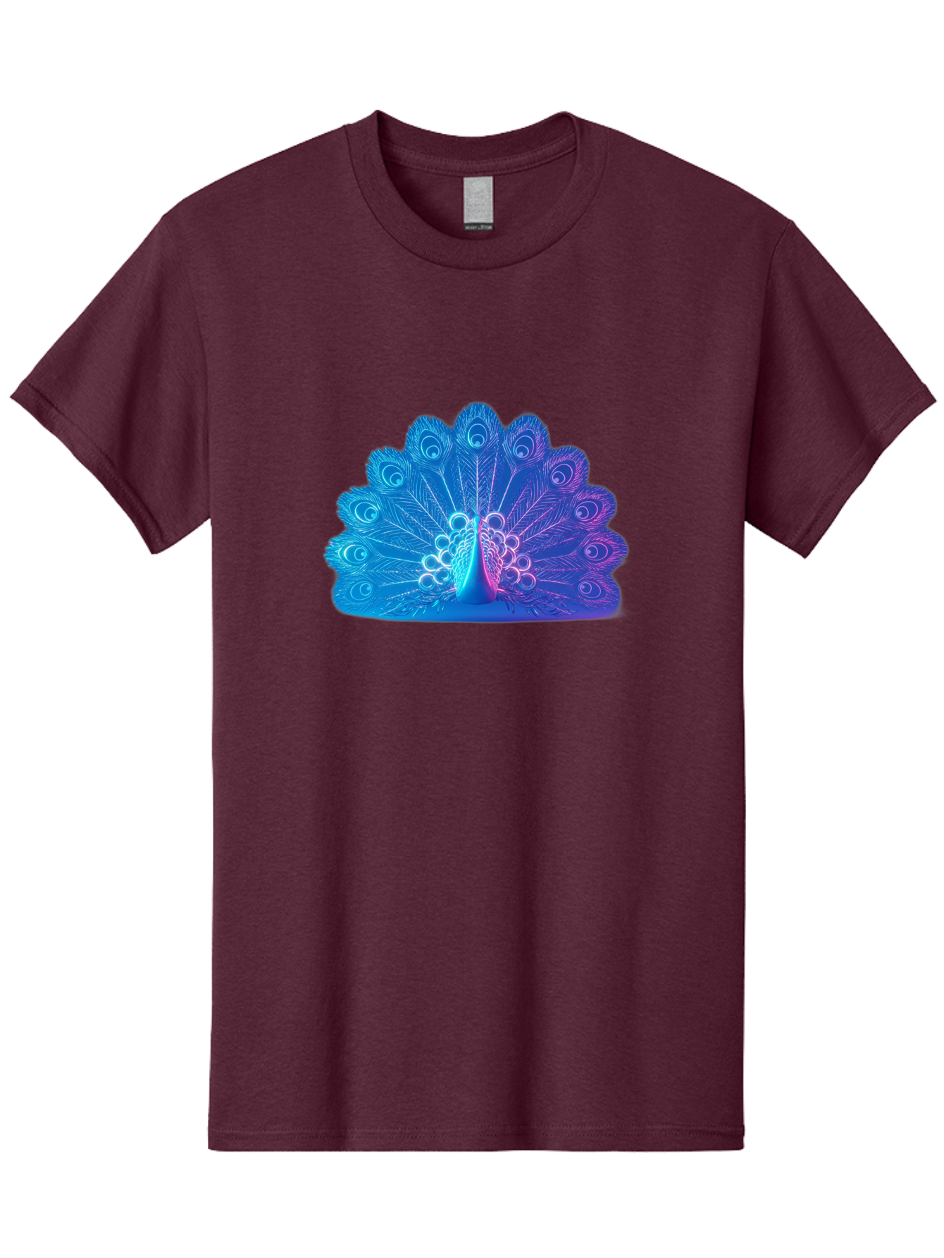 Peacock-Feathers-1 Men'S Graphic Tee, 100% Cotton, Comfortable Casual Summer Wear, Machine Washable, Peacock Feather, Vibrant Colors, Blue And Purple Hues, Intricate Details, Swirling Patterns, Majestic Display, Exotic Bird, Colorful Plumage, Bab120