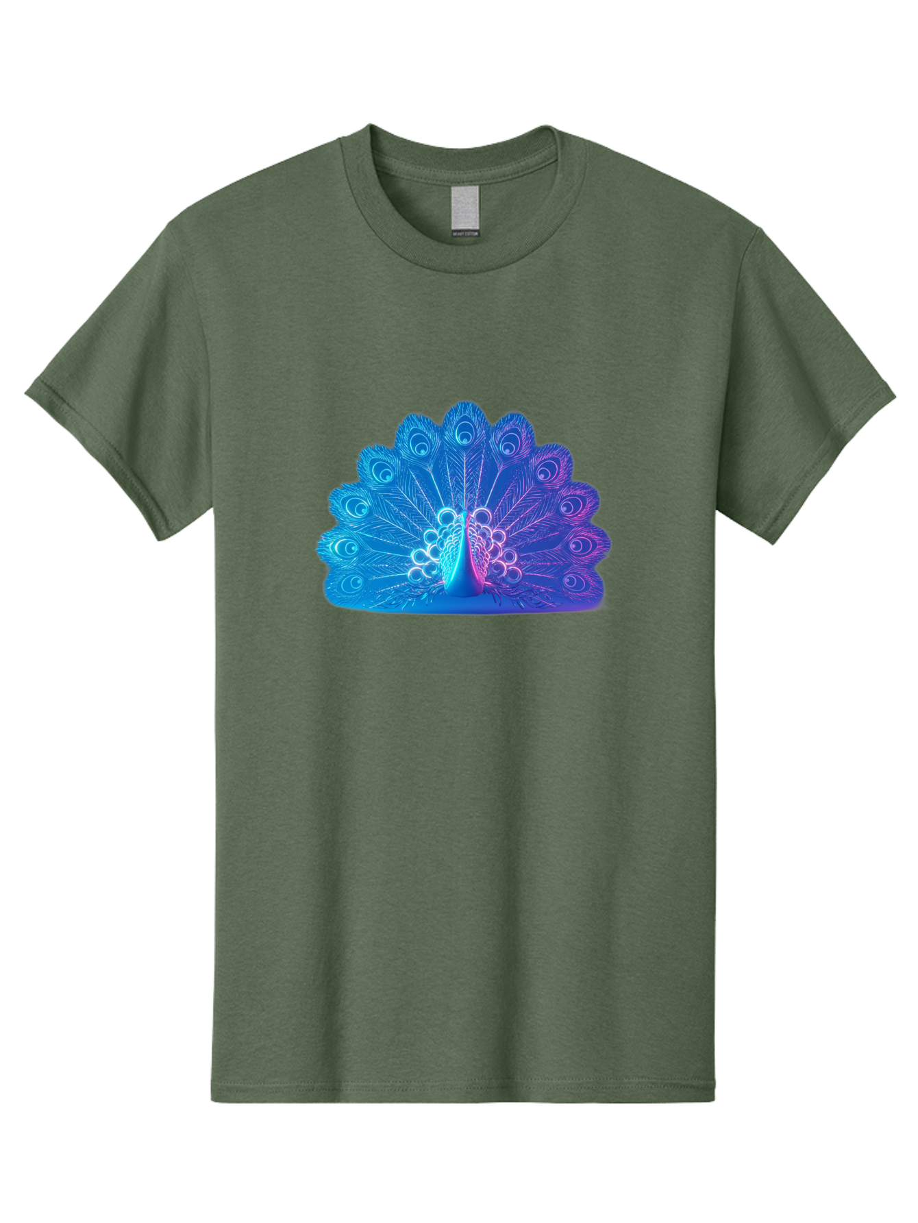 Peacock-Feathers-1 Men'S Graphic Tee, 100% Cotton, Comfortable Casual Summer Wear, Machine Washable, Peacock Feather, Vibrant Colors, Blue And Purple Hues, Intricate Details, Swirling Patterns, Majestic Display, Exotic Bird, Colorful Plumage, Bab120