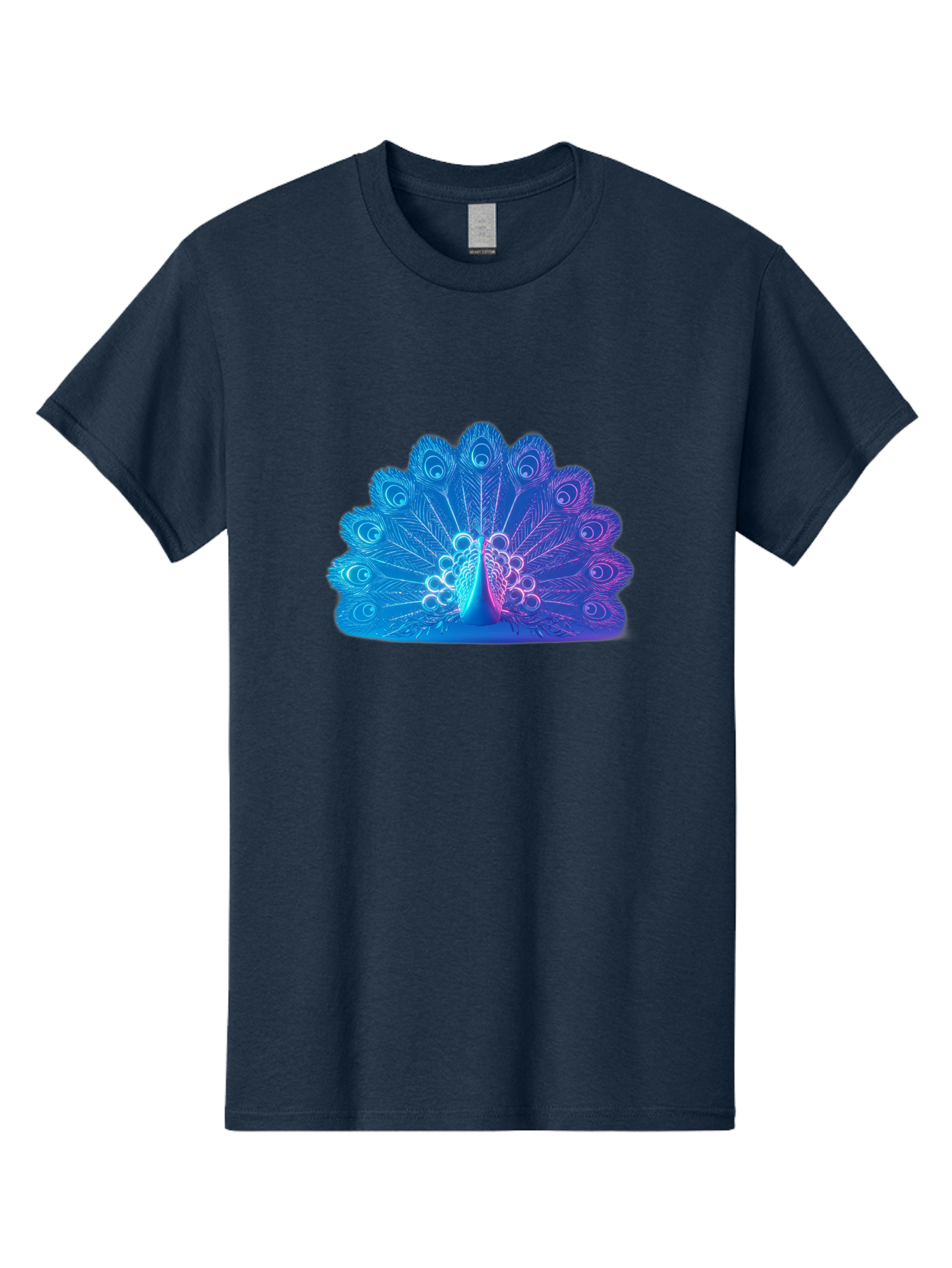 Peacock-Feathers-1 Men'S Graphic Tee, 100% Cotton, Comfortable Casual Summer Wear, Machine Washable, Peacock Feather, Vibrant Colors, Blue And Purple Hues, Intricate Details, Swirling Patterns, Majestic Display, Exotic Bird, Colorful Plumage, Bab120