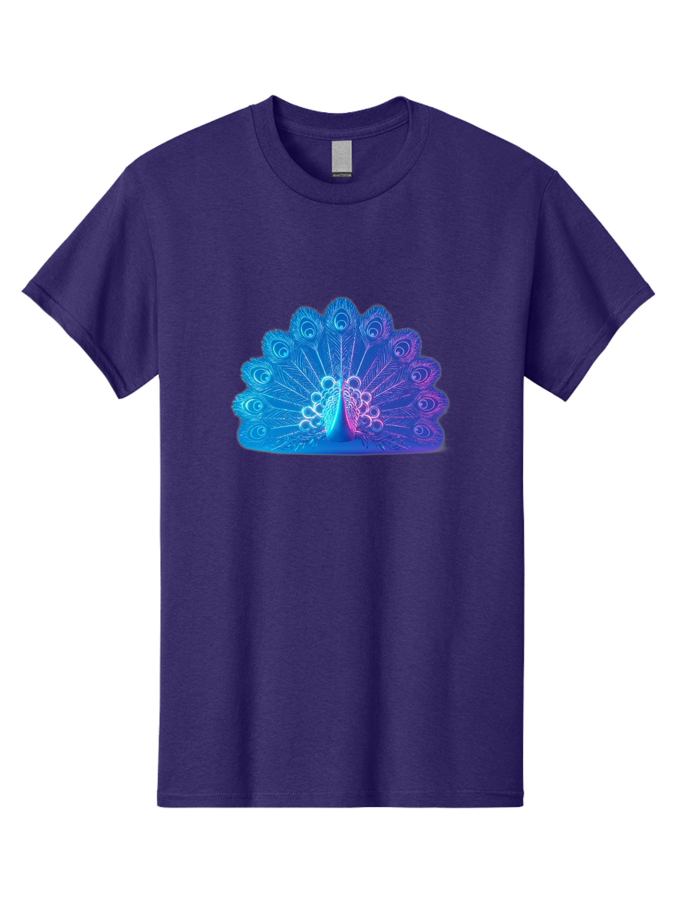 Peacock-Feathers-1 Men'S Graphic Tee, 100% Cotton, Comfortable Casual Summer Wear, Machine Washable, Peacock Feather, Vibrant Colors, Blue And Purple Hues, Intricate Details, Swirling Patterns, Majestic Display, Exotic Bird, Colorful Plumage, Bab120