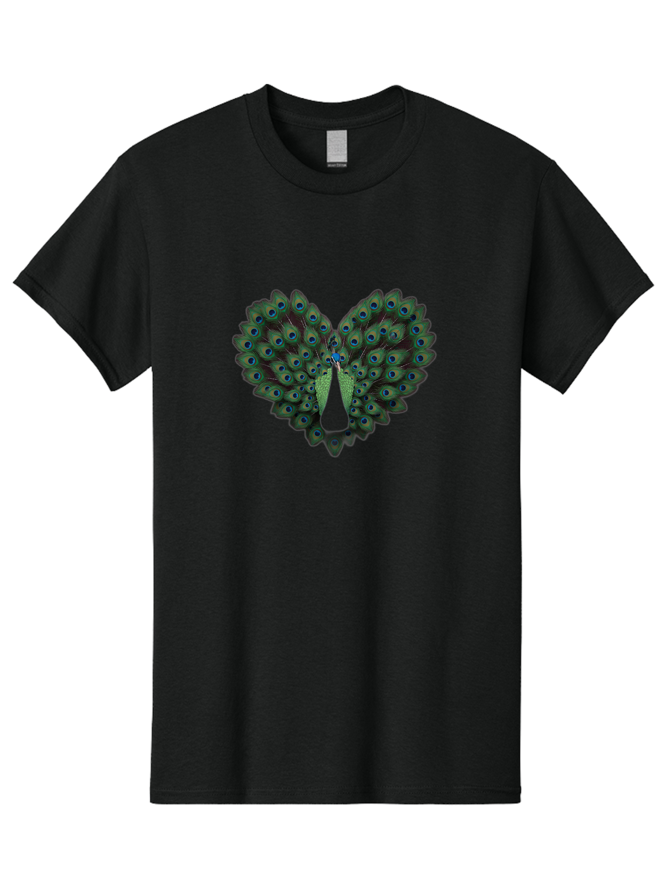 Peacock-Tail-Feathers-2 Men'S Graphic Tee, 100% Cotton, Comfortable Casual Summer Wear, Machine Washable, Peacock Tail Feathers, Vibrant Colors, Blue Eyespots, Green Plumage, Bird Display, Exotic Beauty, Wildlife Photography, Bab132