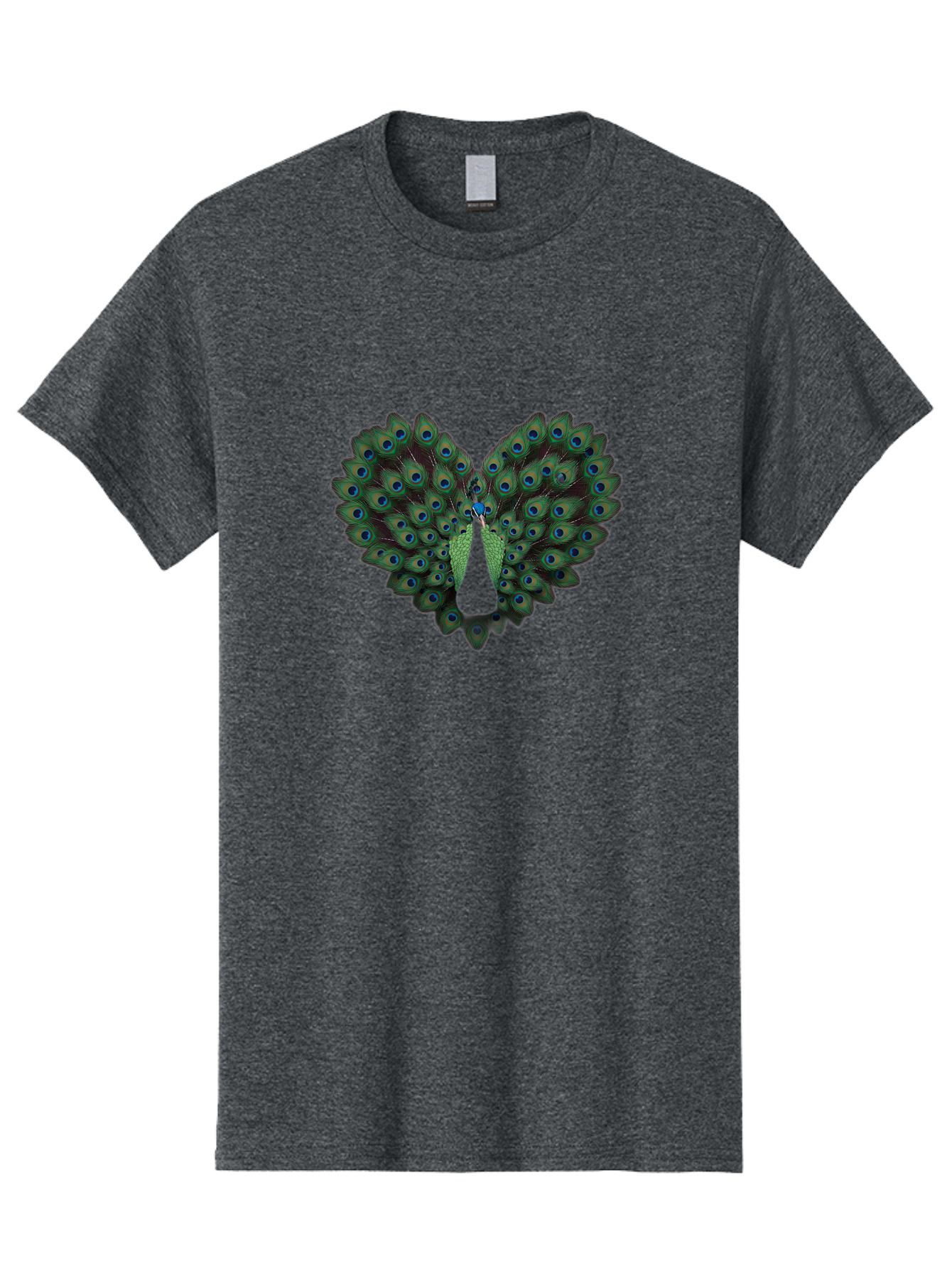 Peacock-Tail-Feathers-2 Men'S Graphic Tee, 100% Cotton, Comfortable Casual Summer Wear, Machine Washable, Peacock Tail Feathers, Vibrant Colors, Blue Eyespots, Green Plumage, Bird Display, Exotic Beauty, Wildlife Photography, Bab132