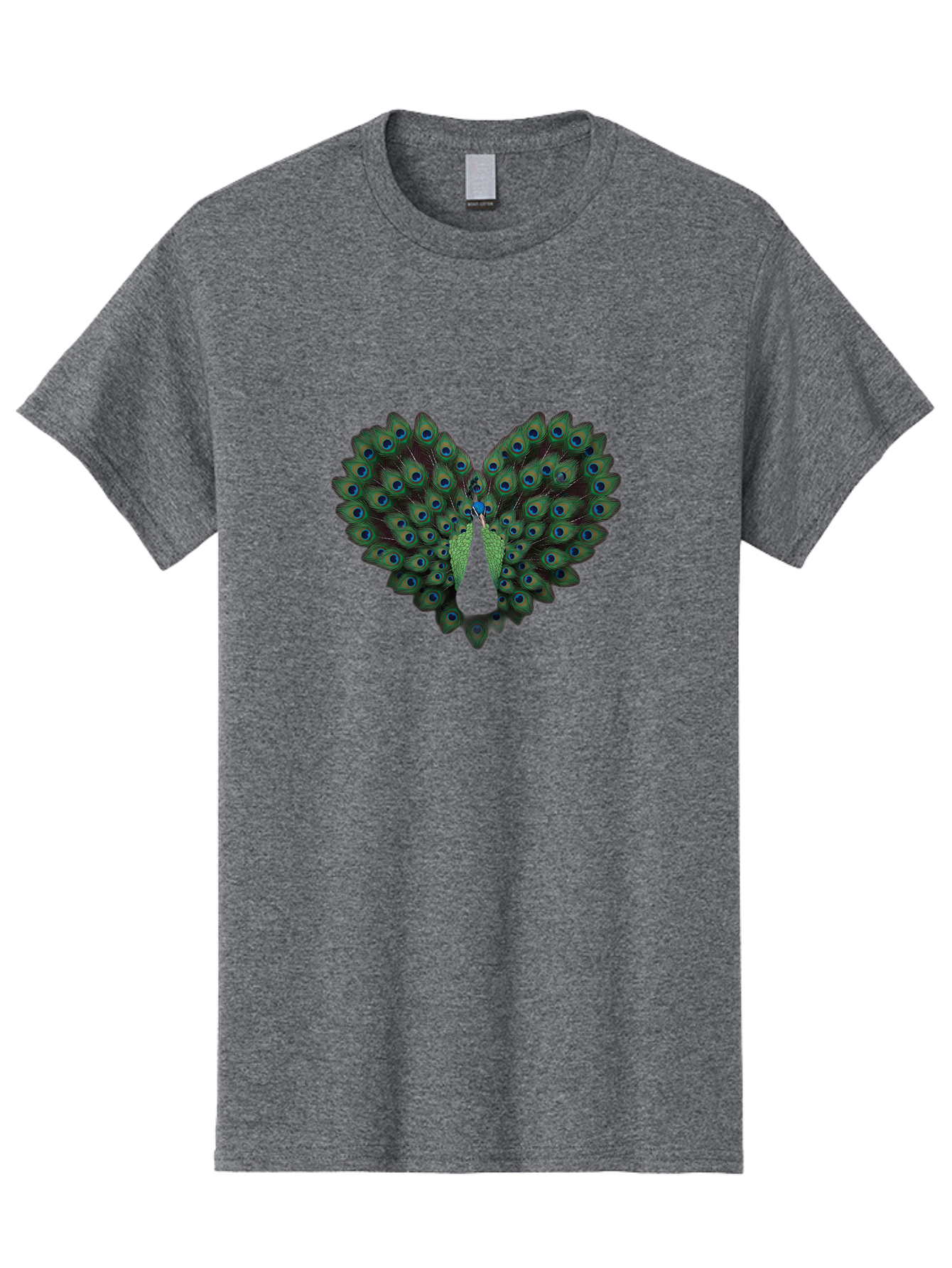 Peacock-Tail-Feathers-2 Men'S Graphic Tee, 100% Cotton, Comfortable Casual Summer Wear, Machine Washable, Peacock Tail Feathers, Vibrant Colors, Blue Eyespots, Green Plumage, Bird Display, Exotic Beauty, Wildlife Photography, Bab132