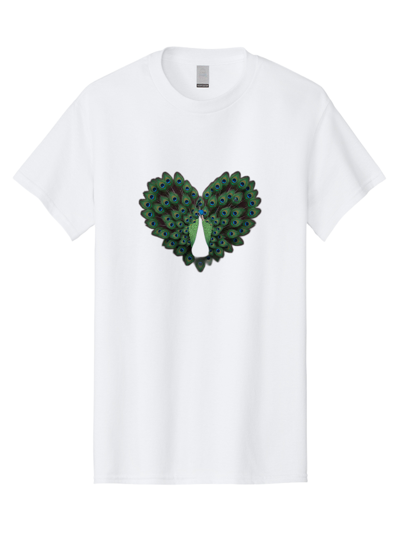 Peacock-Tail-Feathers-2 Men'S Graphic Tee, 100% Cotton, Comfortable Casual Summer Wear, Machine Washable, Peacock Tail Feathers, Vibrant Colors, Blue Eyespots, Green Plumage, Bird Display, Exotic Beauty, Wildlife Photography, Bab132