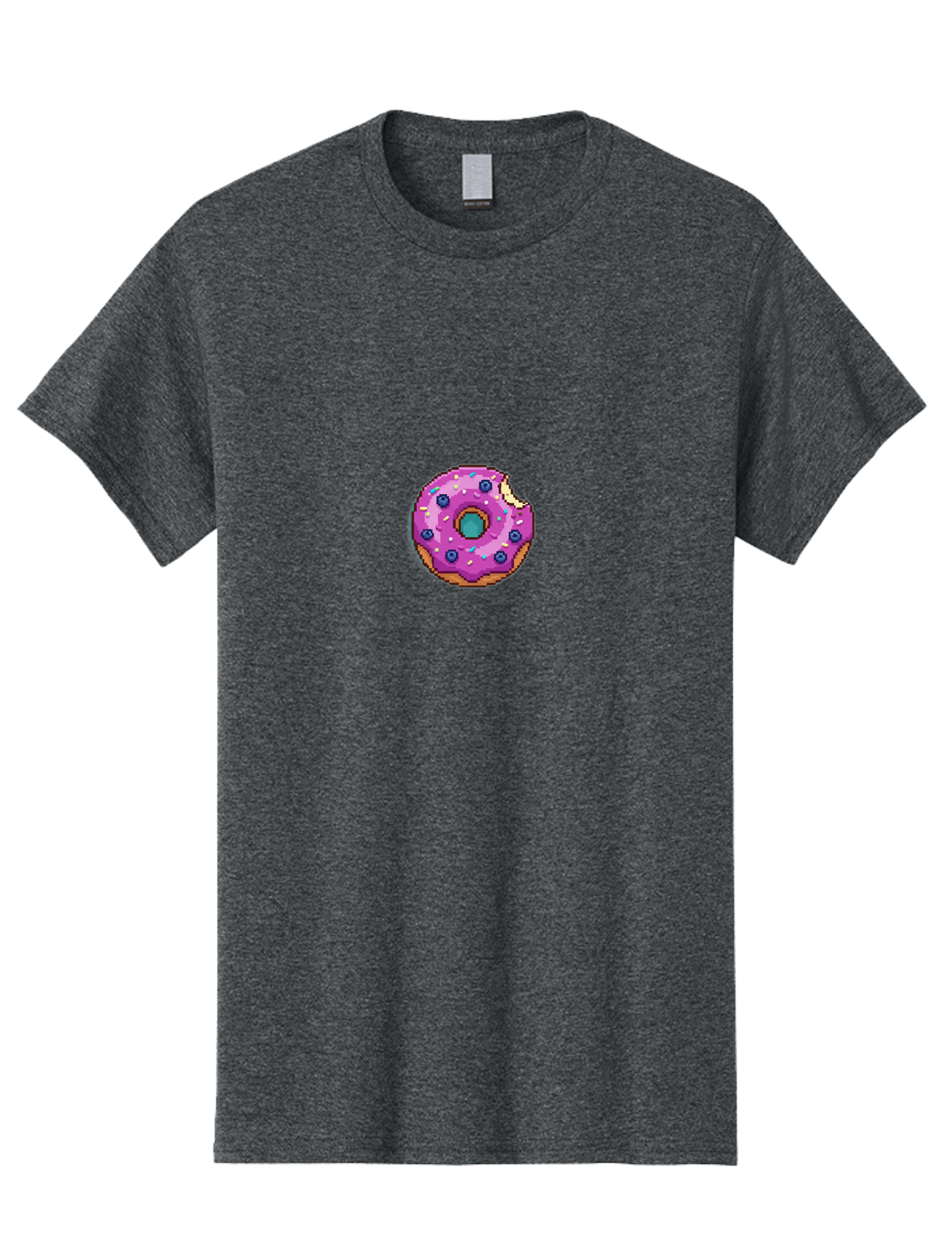 Pink-Donut-5 Men'S Graphic Tee, 100% Cotton, Comfortable Casual Summer Wear, Machine Washable, Frosted Donut, Sweet Treat, Purple Frosting, Colorful Sprinkles, Donut With A Bite, Tasty Dessert, Baked Goods, Donut Lover, Indulgent Snack Bab152