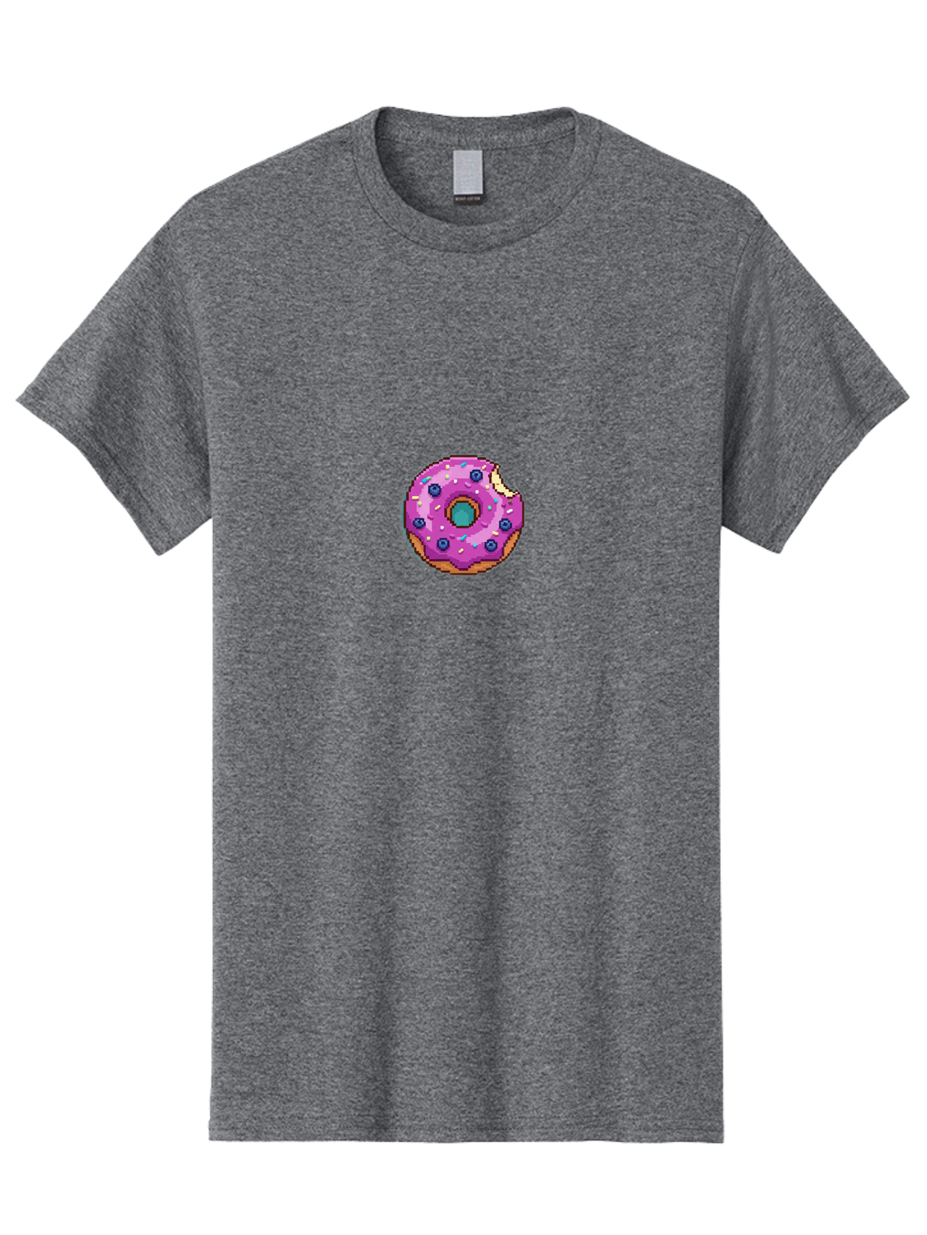 Pink-Donut-5 Men'S Graphic Tee, 100% Cotton, Comfortable Casual Summer Wear, Machine Washable, Frosted Donut, Sweet Treat, Purple Frosting, Colorful Sprinkles, Donut With A Bite, Tasty Dessert, Baked Goods, Donut Lover, Indulgent Snack Bab152