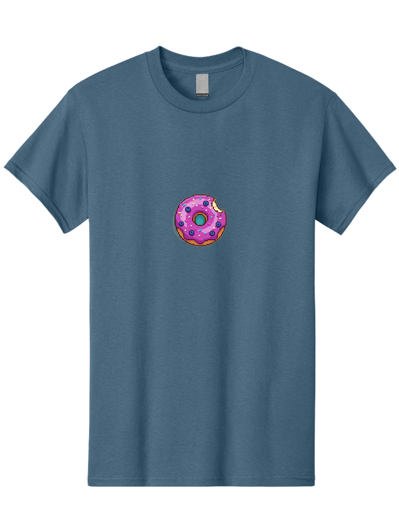 Pink-Donut-5 Men'S Graphic Tee, 100% Cotton, Comfortable Casual Summer Wear, Machine Washable, Frosted Donut, Sweet Treat, Purple Frosting, Colorful Sprinkles, Donut With A Bite, Tasty Dessert, Baked Goods, Donut Lover, Indulgent Snack Bab152