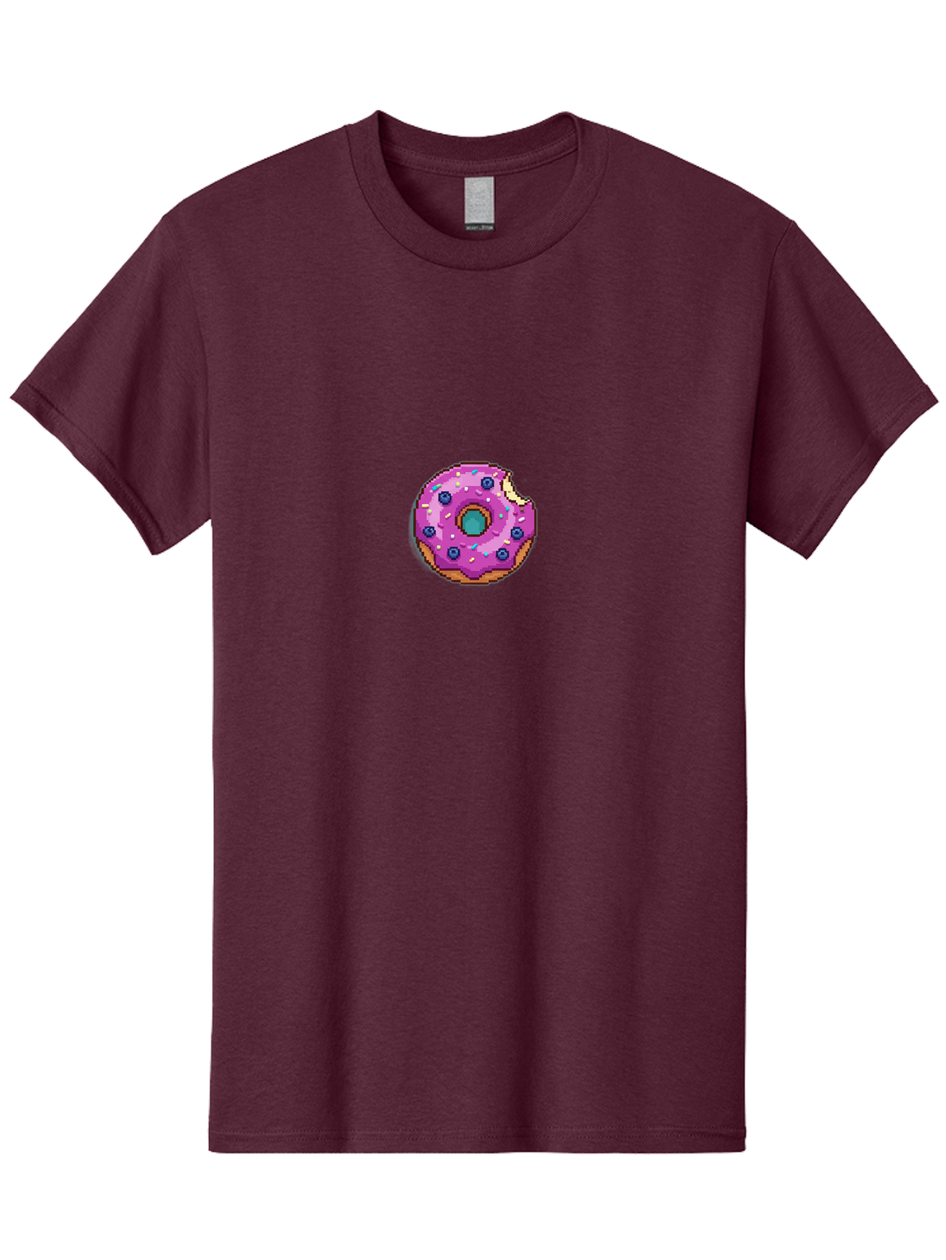 Pink-Donut-5 Men'S Graphic Tee, 100% Cotton, Comfortable Casual Summer Wear, Machine Washable, Frosted Donut, Sweet Treat, Purple Frosting, Colorful Sprinkles, Donut With A Bite, Tasty Dessert, Baked Goods, Donut Lover, Indulgent Snack Bab152