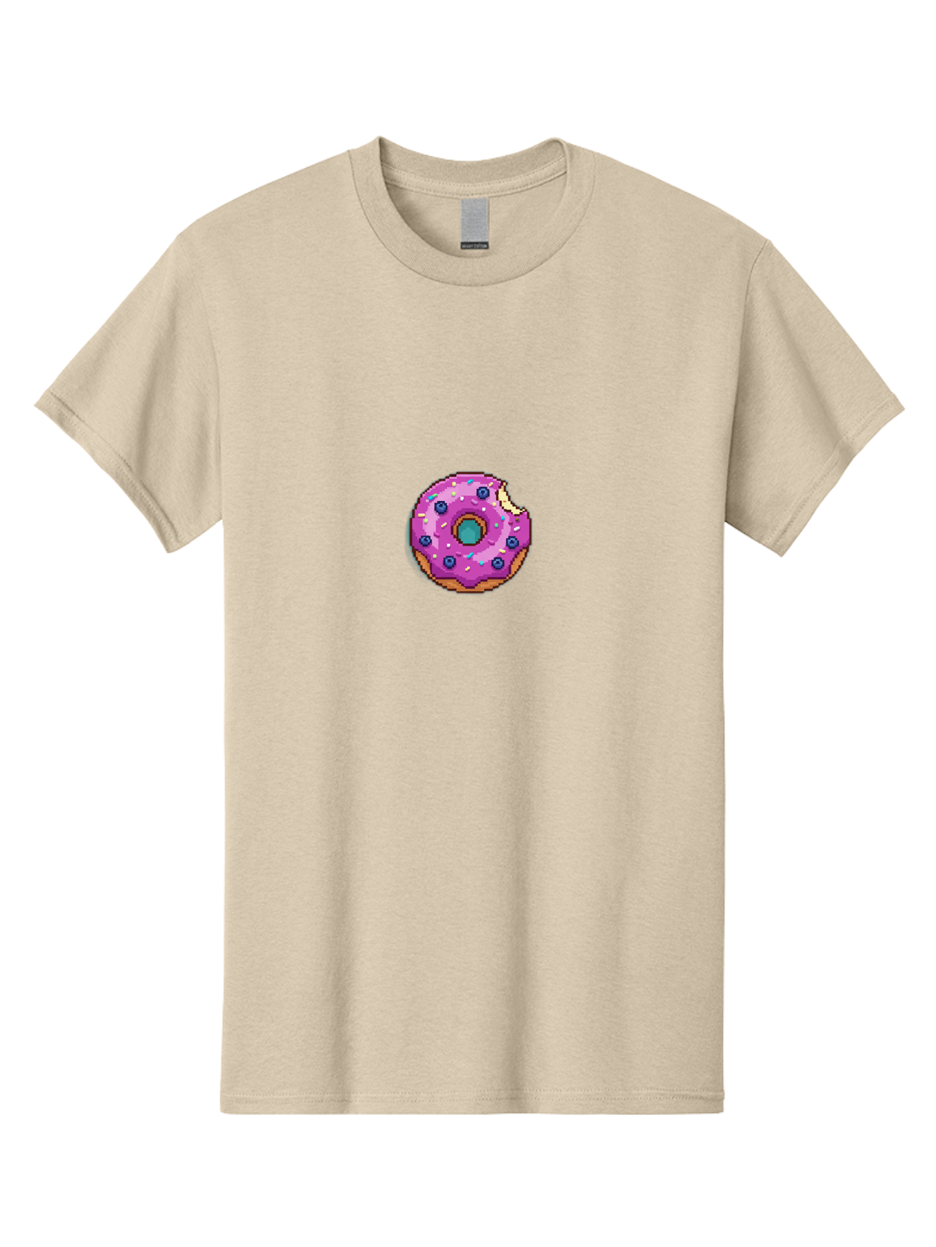 Pink-Donut-5 Men'S Graphic Tee, 100% Cotton, Comfortable Casual Summer Wear, Machine Washable, Frosted Donut, Sweet Treat, Purple Frosting, Colorful Sprinkles, Donut With A Bite, Tasty Dessert, Baked Goods, Donut Lover, Indulgent Snack Bab152