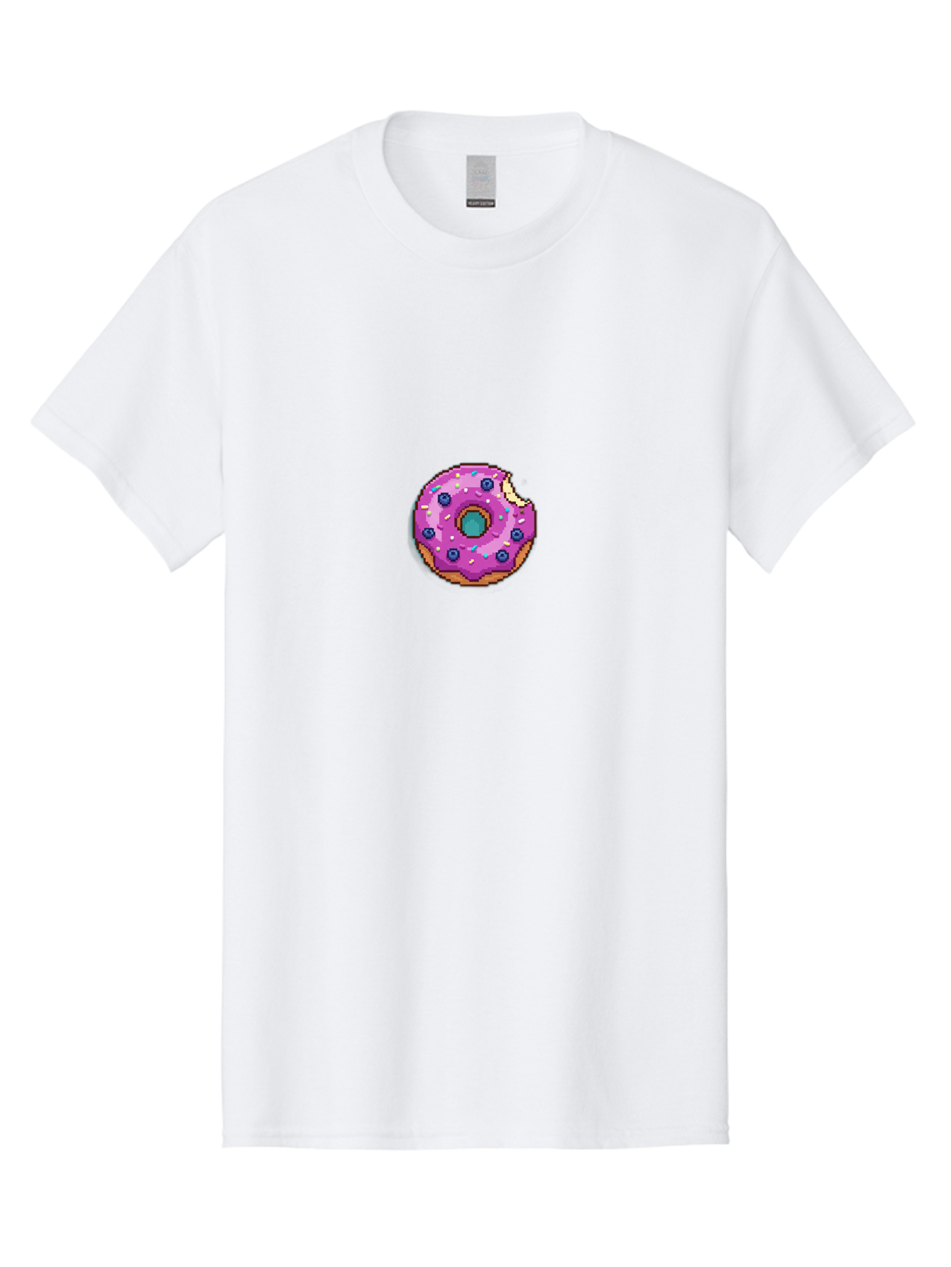 Pink-Donut-5 Men'S Graphic Tee, 100% Cotton, Comfortable Casual Summer Wear, Machine Washable, Frosted Donut, Sweet Treat, Purple Frosting, Colorful Sprinkles, Donut With A Bite, Tasty Dessert, Baked Goods, Donut Lover, Indulgent Snack Bab152