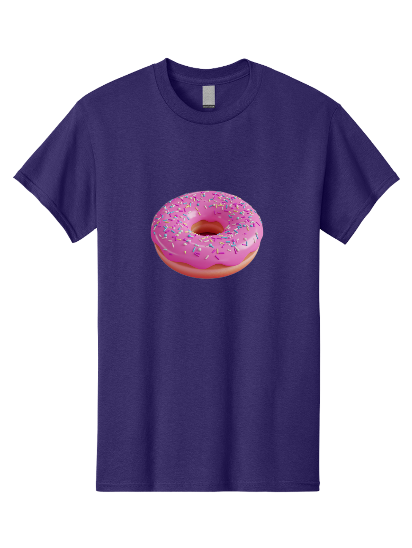 Pink-Donut-With-Sprinkles-1 Men'S Graphic Tee, 100% Cotton, Comfortable Casual Summer Wear, Machine Washable, Donut With Pink Glaze, Colorful Sprinkles, Sweet Treats, Dessert, Baked Goods, Tasty Pastries, Yummy Donut Bab158