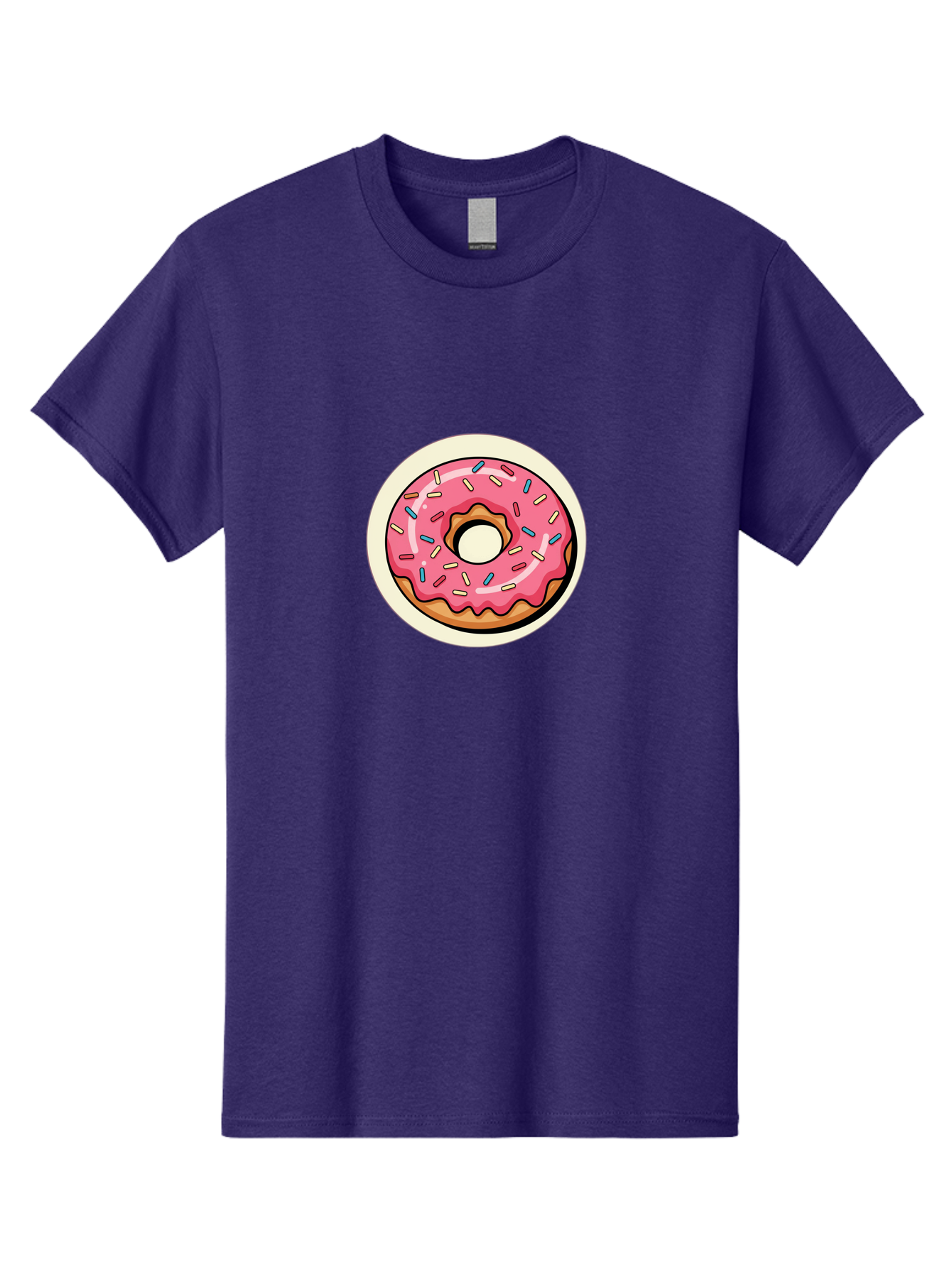 Pink-Frosted-Donut-1 Men'S Graphic Tee, 100% Cotton, Comfortable Casual Summer Wear, Machine Washable, Donut With Pink Frosting, Sprinkles On Donut, Sweet Treats, Dessert Ideas, Colorful Donut, Baking Inspiration, Tasty Pastry, Glazed Donut Bab164