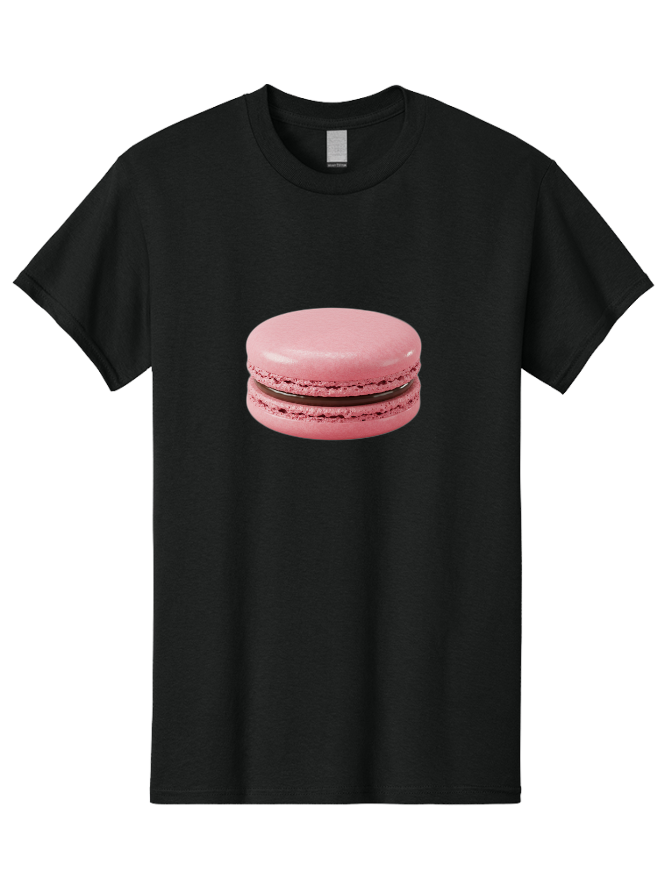 Pink-Macaron-2 Men'S Graphic Tee, 100% Cotton, Comfortable Casual Summer Wear, Machine Washable, Pink Macaroon, Chocolate Filling, Sweet Treat, Dessert, French Patisserie, Delicate Meringue, Gourmet Snack, Macaroon Texture, Pink Color Bab174