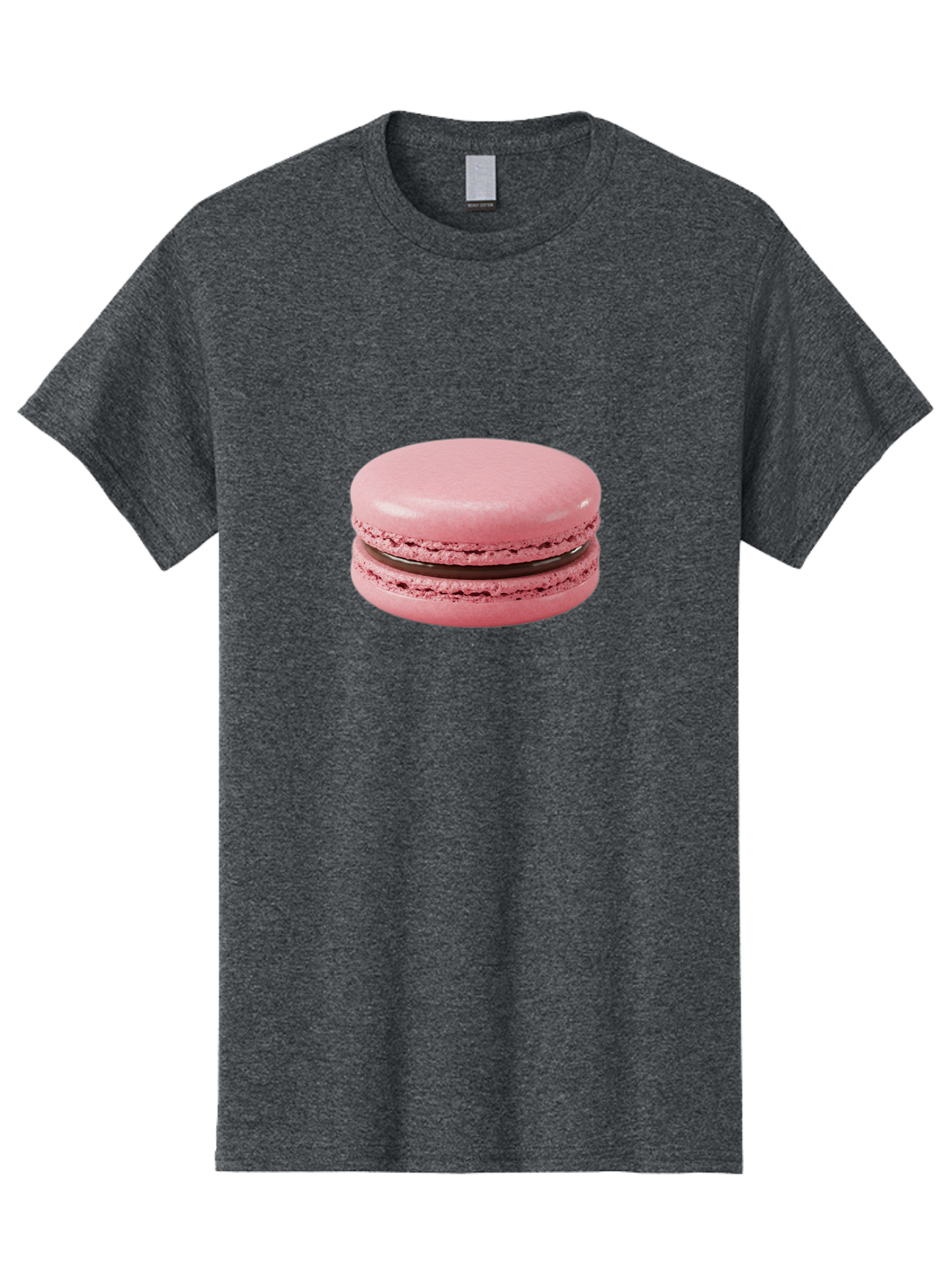 Pink-Macaron-2 Men'S Graphic Tee, 100% Cotton, Comfortable Casual Summer Wear, Machine Washable, Pink Macaroon, Chocolate Filling, Sweet Treat, Dessert, French Patisserie, Delicate Meringue, Gourmet Snack, Macaroon Texture, Pink Color Bab174