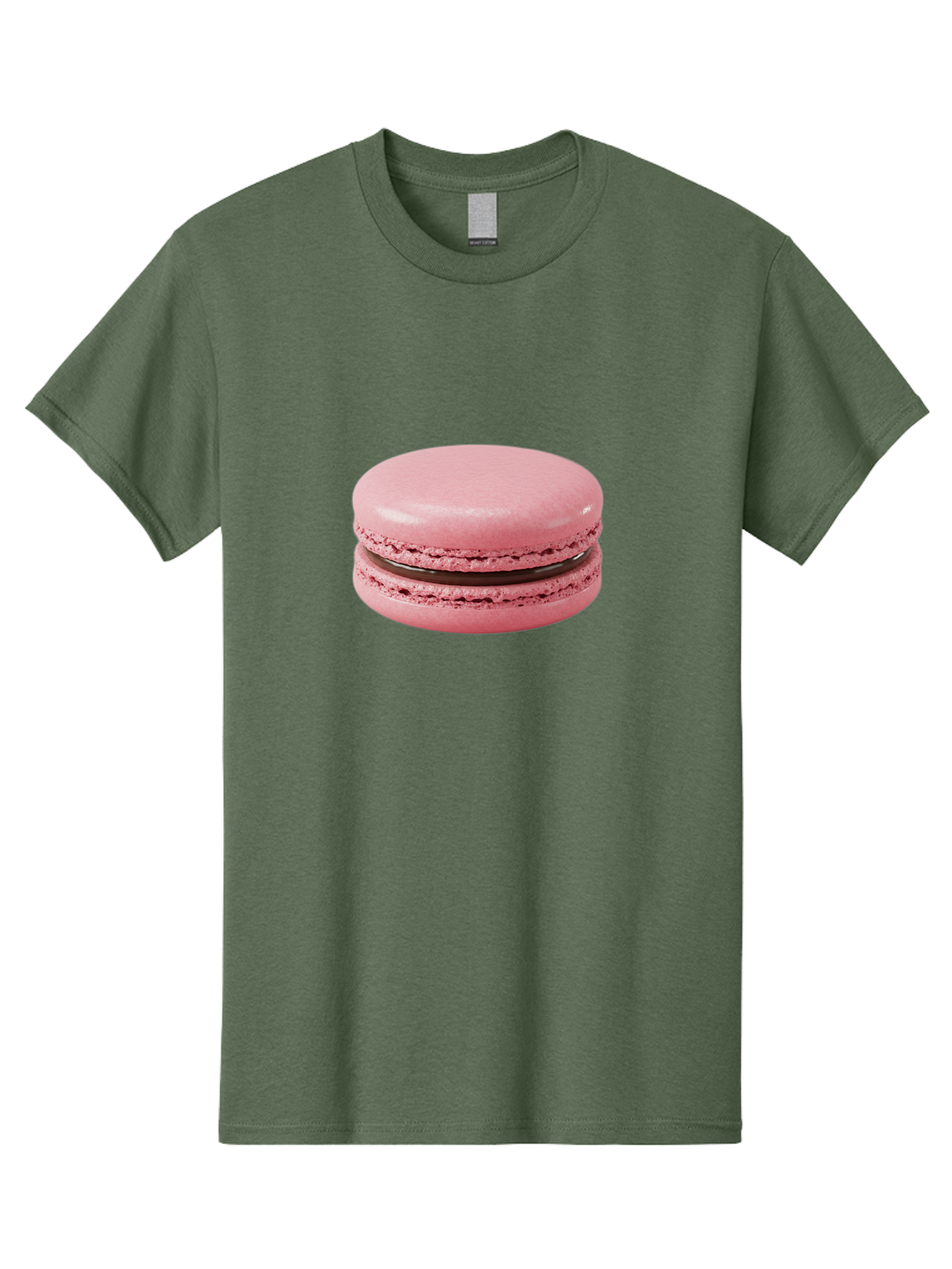 Pink-Macaron-2 Men'S Graphic Tee, 100% Cotton, Comfortable Casual Summer Wear, Machine Washable, Pink Macaroon, Chocolate Filling, Sweet Treat, Dessert, French Patisserie, Delicate Meringue, Gourmet Snack, Macaroon Texture, Pink Color Bab174