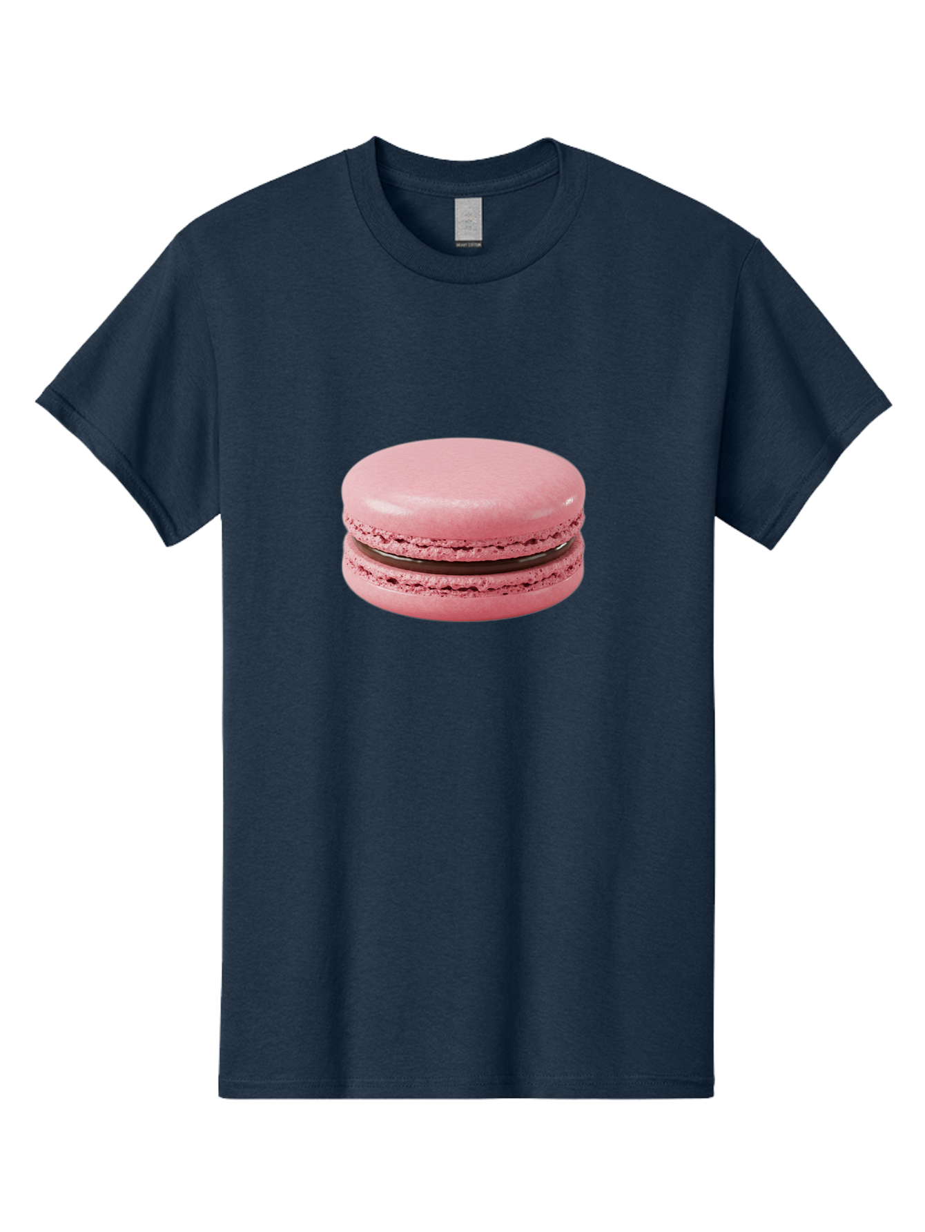 Pink-Macaron-2 Men'S Graphic Tee, 100% Cotton, Comfortable Casual Summer Wear, Machine Washable, Pink Macaroon, Chocolate Filling, Sweet Treat, Dessert, French Patisserie, Delicate Meringue, Gourmet Snack, Macaroon Texture, Pink Color Bab174
