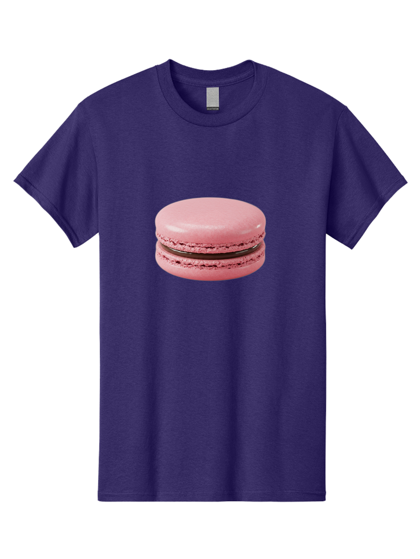 Pink-Macaron-2 Men'S Graphic Tee, 100% Cotton, Comfortable Casual Summer Wear, Machine Washable, Pink Macaroon, Chocolate Filling, Sweet Treat, Dessert, French Patisserie, Delicate Meringue, Gourmet Snack, Macaroon Texture, Pink Color Bab174