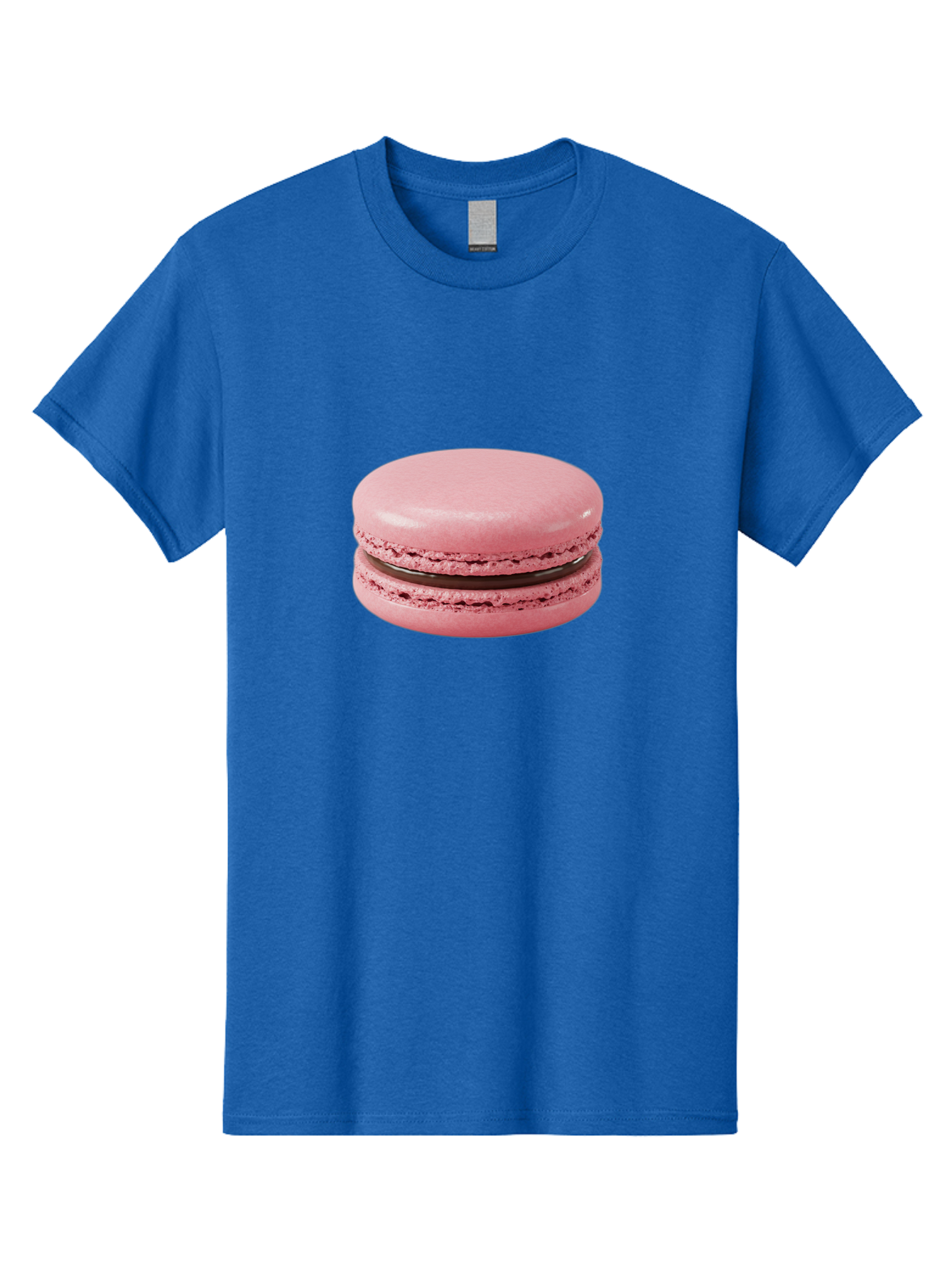 Pink-Macaron-2 Men'S Graphic Tee, 100% Cotton, Comfortable Casual Summer Wear, Machine Washable, Pink Macaroon, Chocolate Filling, Sweet Treat, Dessert, French Patisserie, Delicate Meringue, Gourmet Snack, Macaroon Texture, Pink Color Bab174