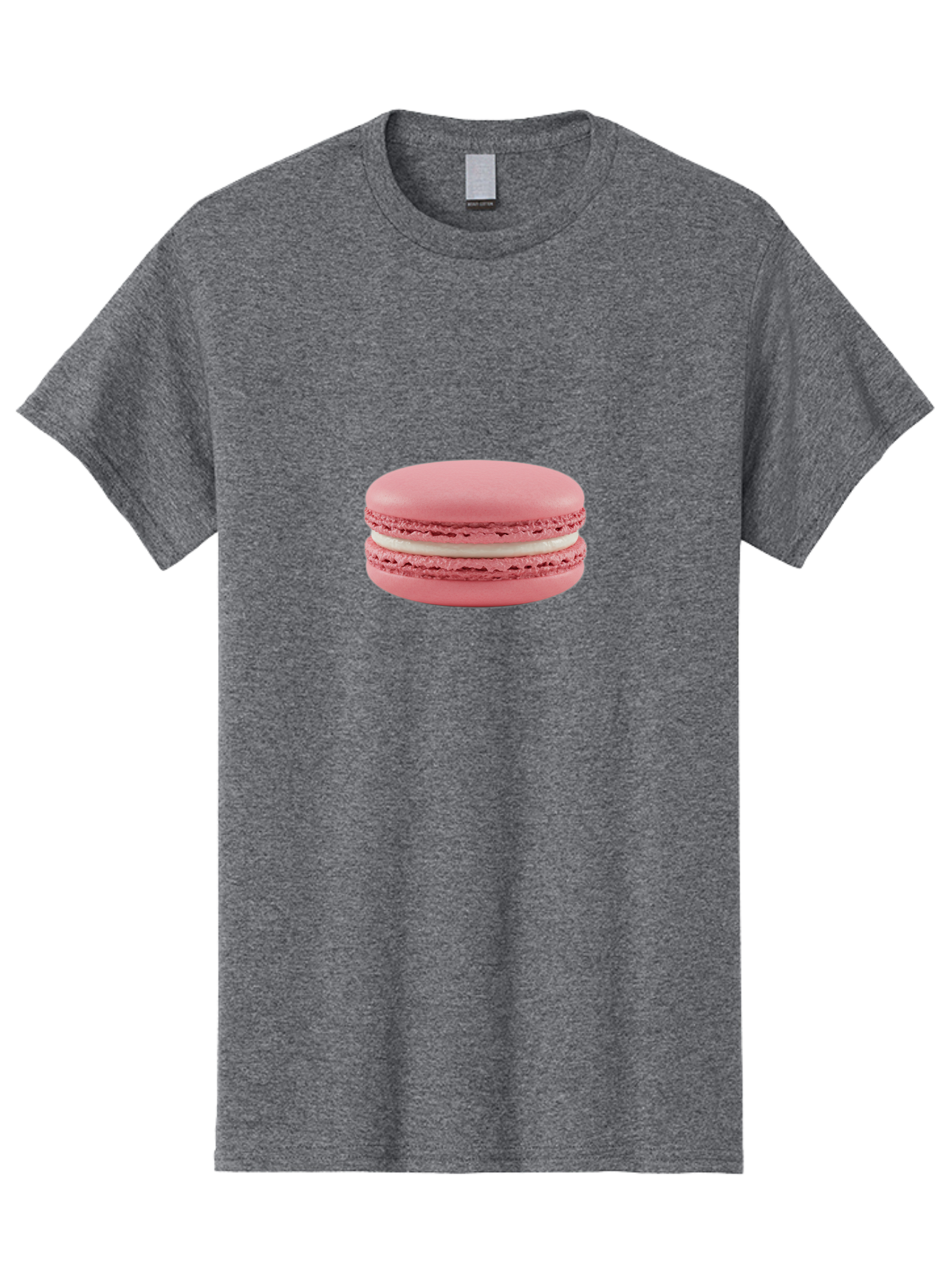 Pink-Macaron-3 Men'S Graphic Tee, 100% Cotton, Comfortable Casual Summer Wear, Machine Washable, Pink Macaron, French Dessert, White Filling, Sweet Treat, Bakery Delight, Gourmet Pastry, Delicate Texture, Pastel Colors Bab175