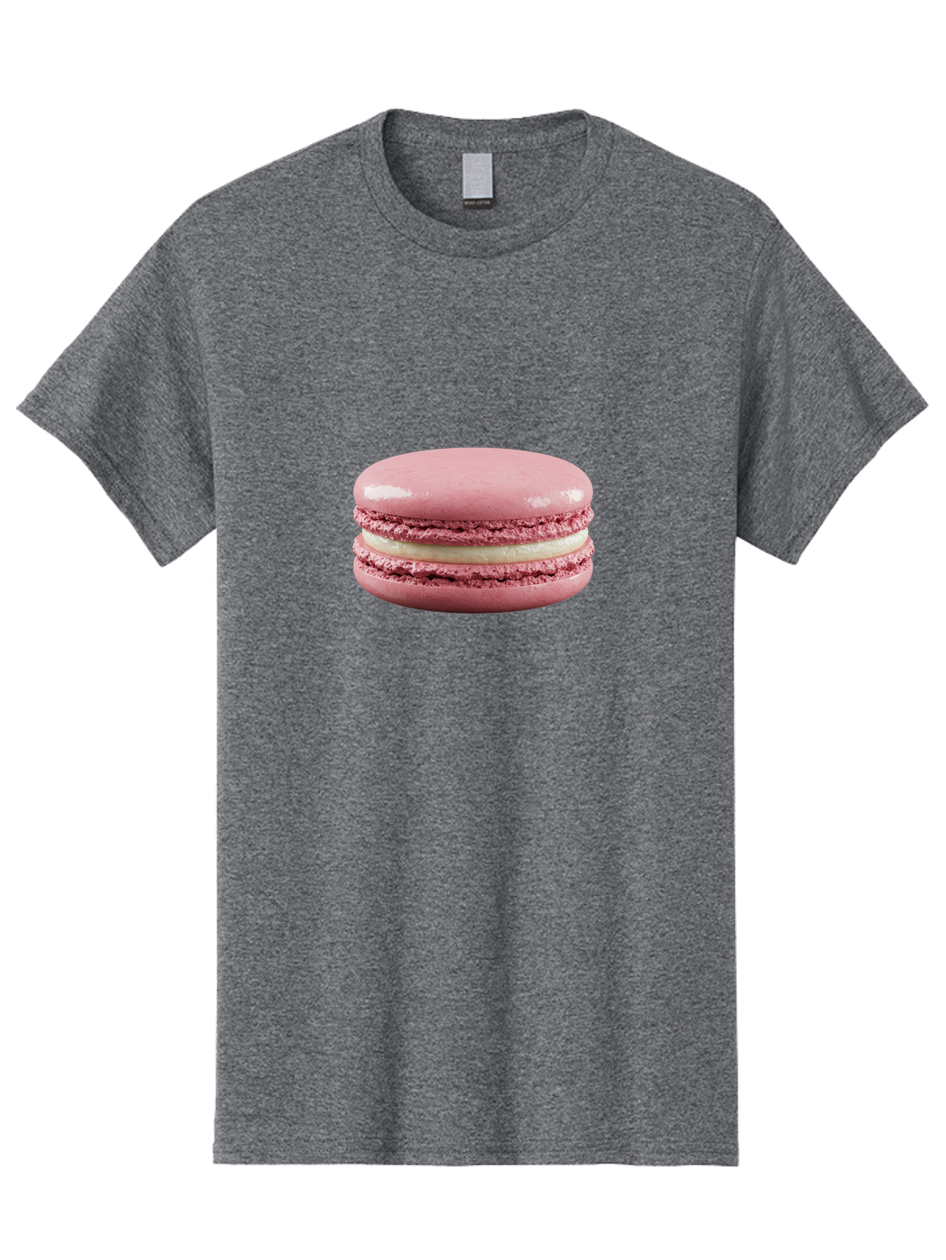 Pink-Macaron-5 Men'S Graphic Tee, 100% Cotton, Comfortable Casual Summer Wear, Machine Washable, Pink Macaron, French Dessert, Creamy Filling, Meringue-Based Cookie, Sweet Treat, Pastel Color, Delicate Texture, Gourmet Pastry Bab177