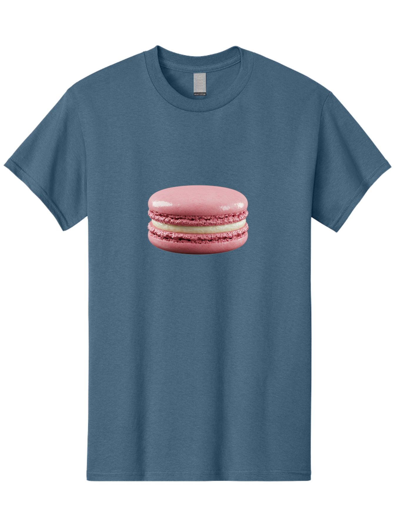 Pink-Macaron-5 Men'S Graphic Tee, 100% Cotton, Comfortable Casual Summer Wear, Machine Washable, Pink Macaron, French Dessert, Creamy Filling, Meringue-Based Cookie, Sweet Treat, Pastel Color, Delicate Texture, Gourmet Pastry Bab177